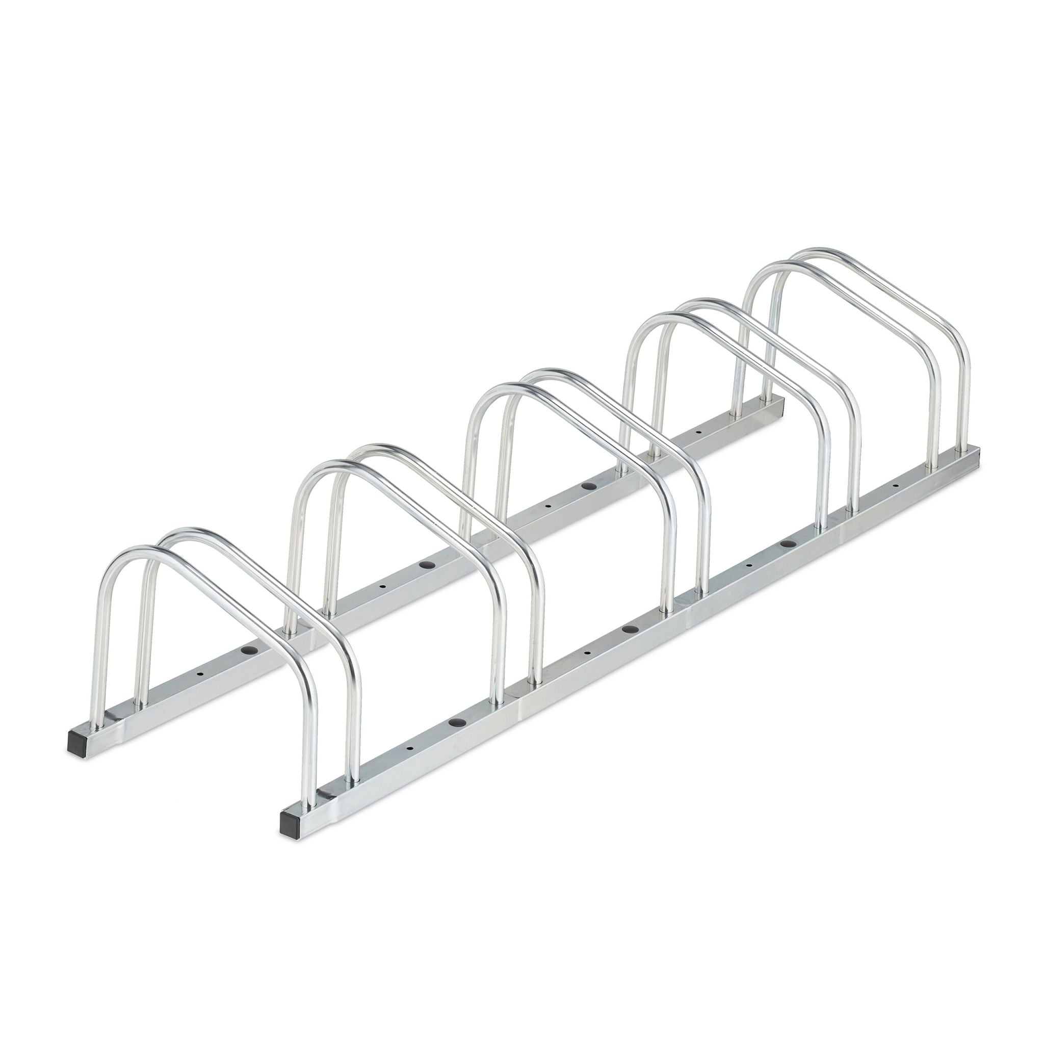 Fahrradständer für 5 Fahrräder Silber von Relaxdays