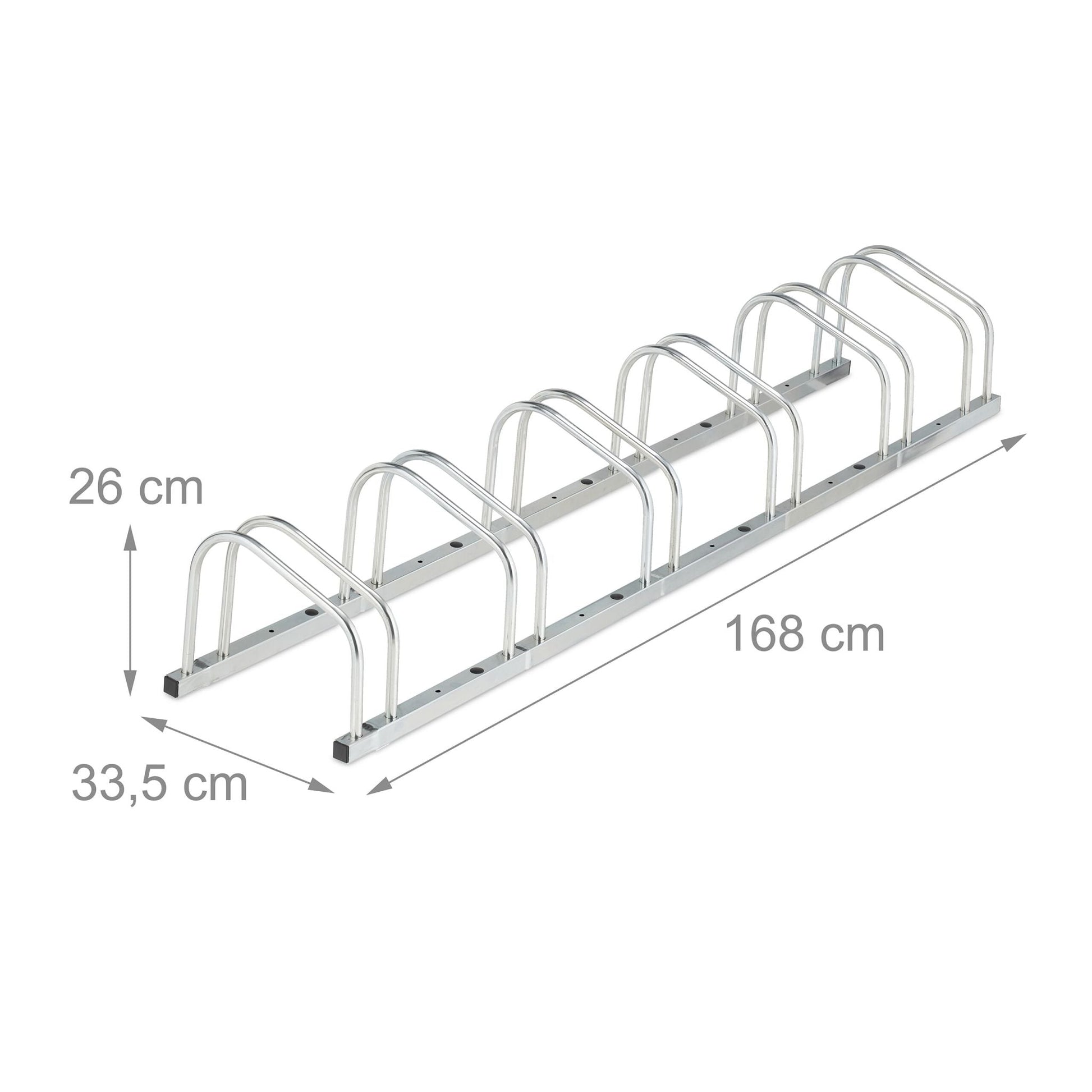 Fahrradständer für 6 Fahrräder Silber von Relaxdays