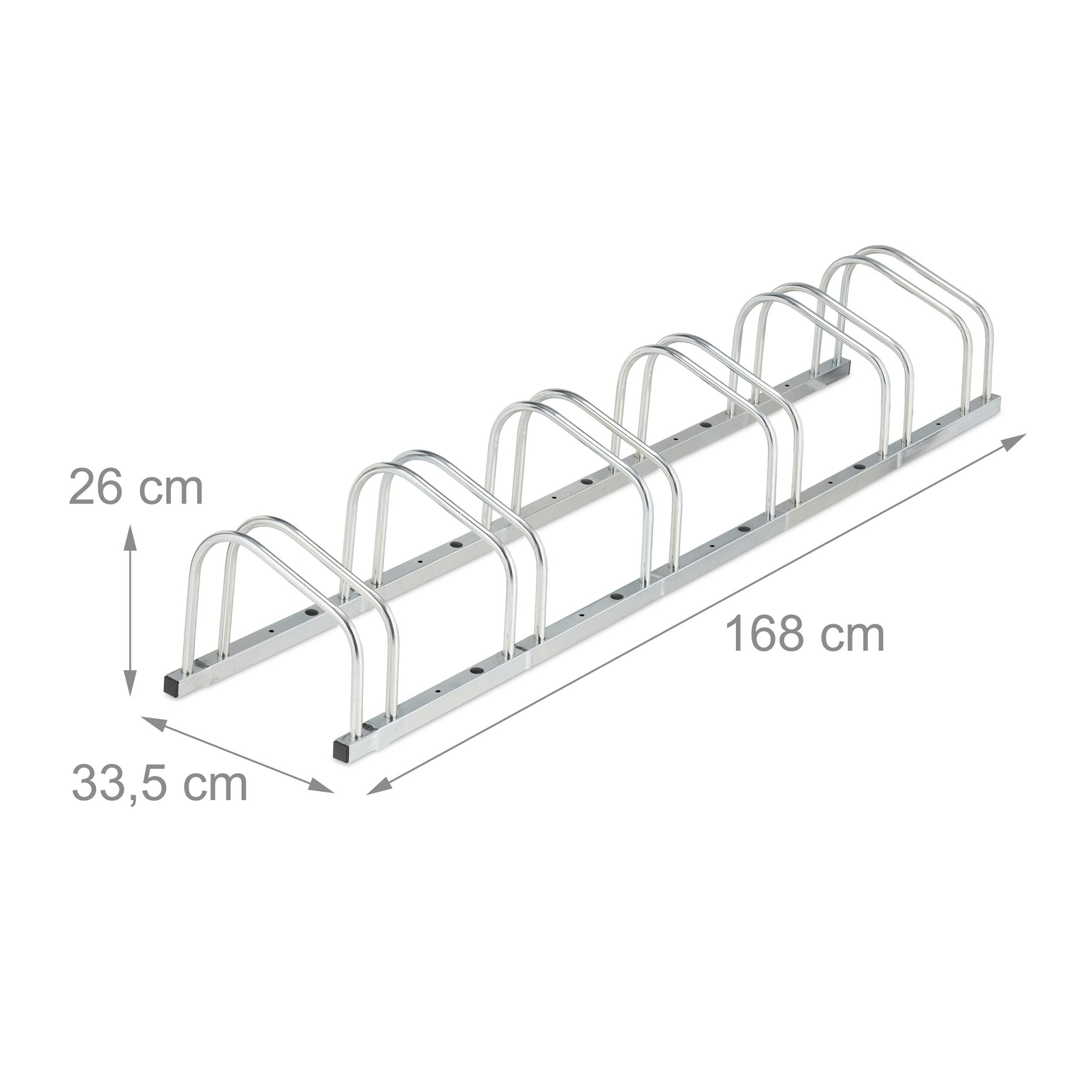 Fahrradständer für 6 Fahrräder Silber von Relaxdays