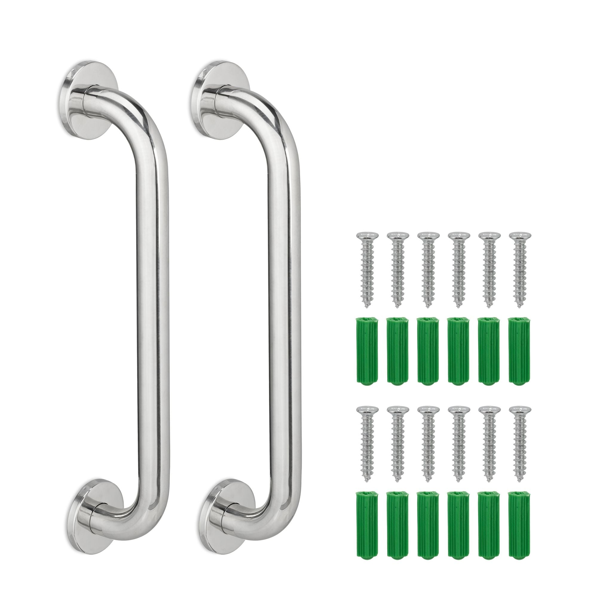 Haltegriffe 2er-Set Edelstahl Silber von Relaxdays