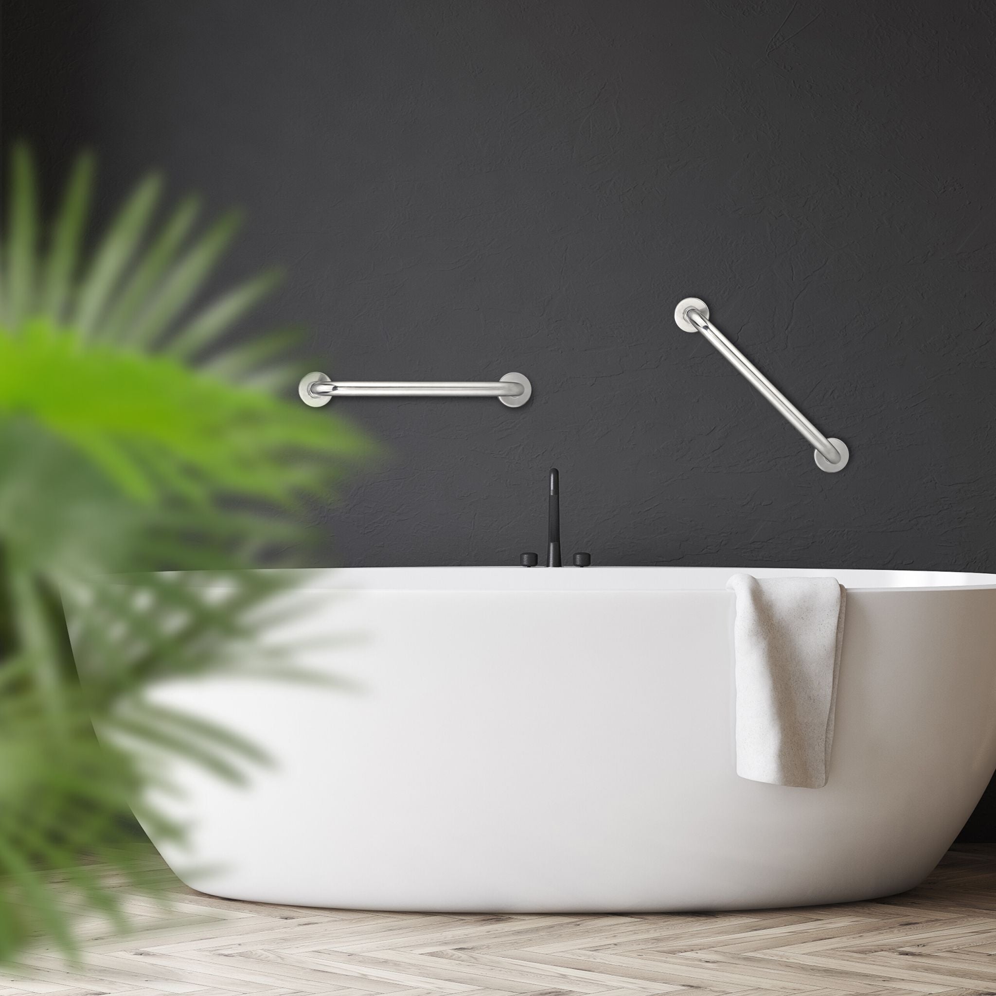 Haltegriffe 2er-Set Edelstahl Silber von Relaxdays