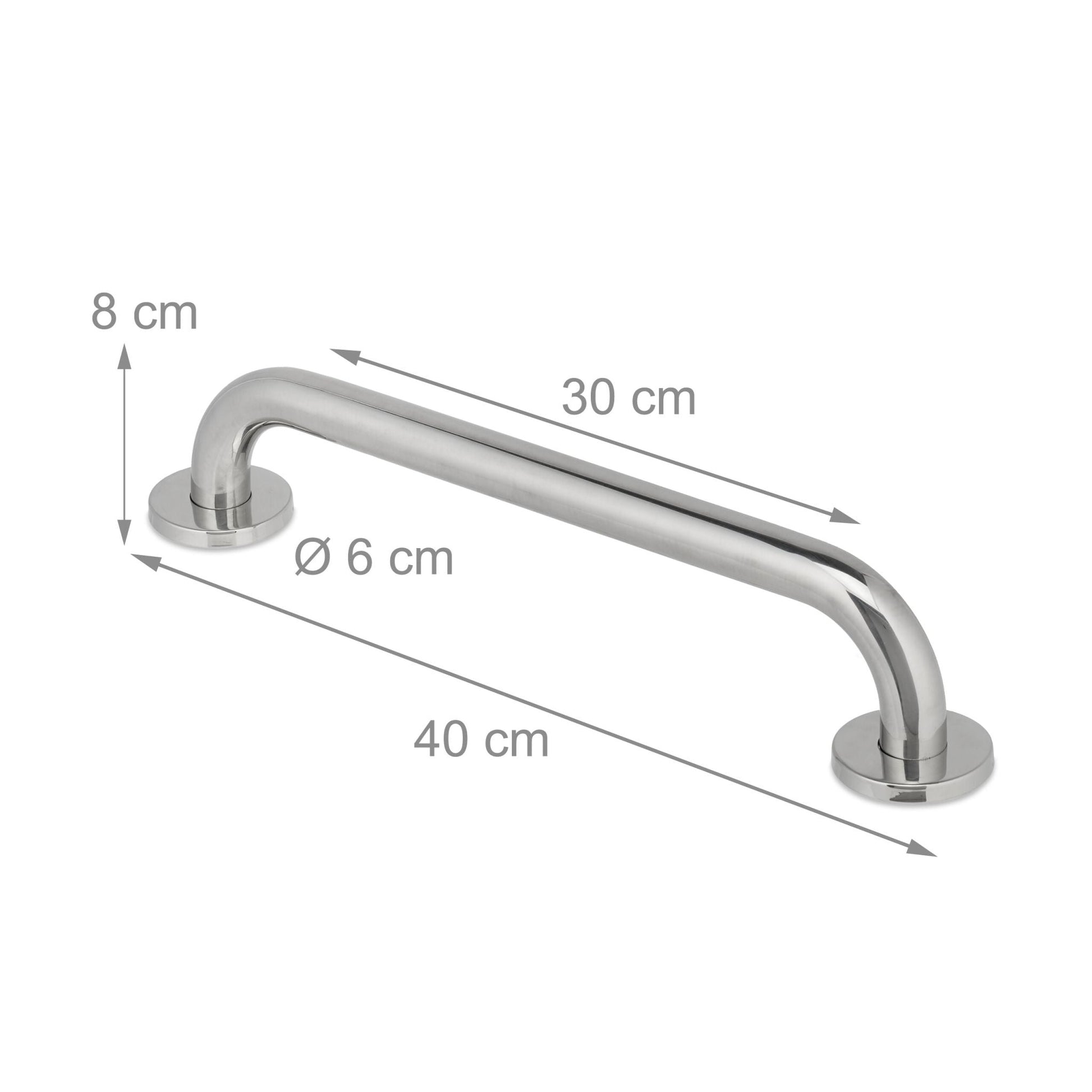 Haltegriffe 2er-Set Edelstahl Silber von Relaxdays
