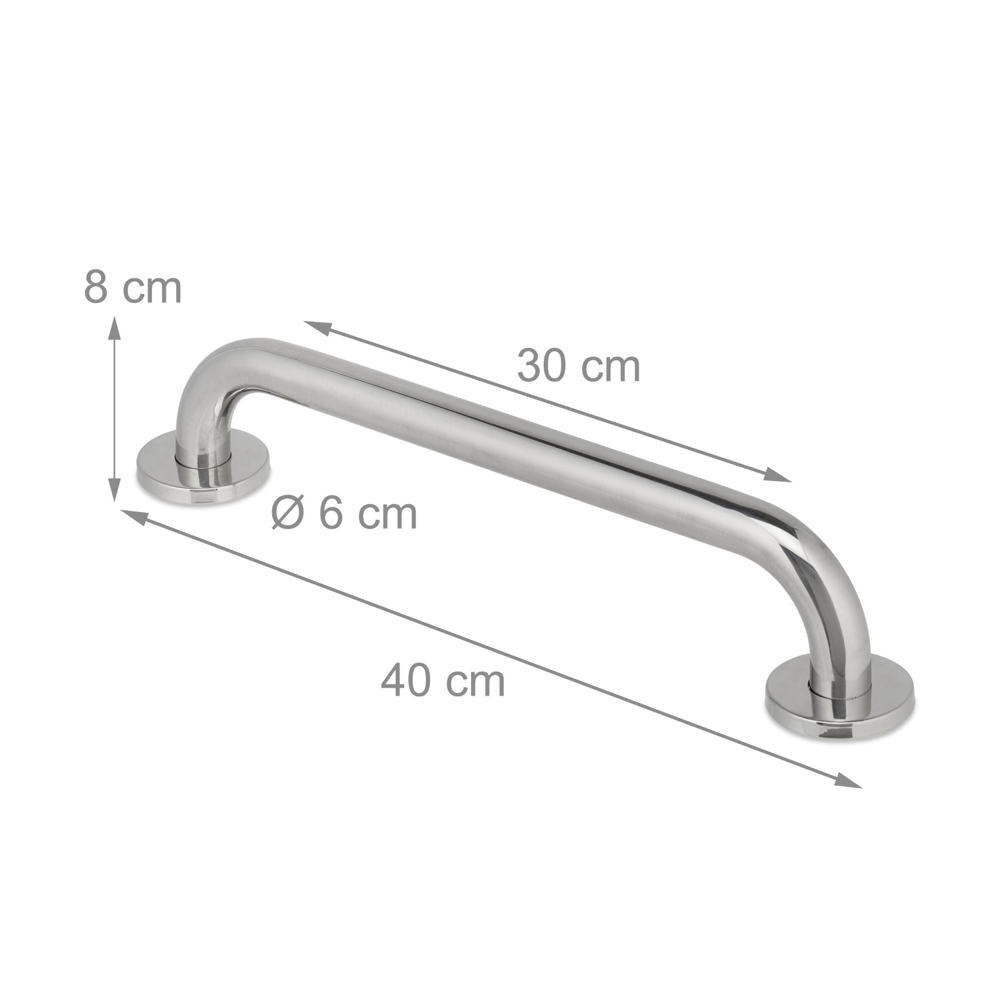 Haltegriffe 2er-Set Edelstahl Silber von Relaxdays