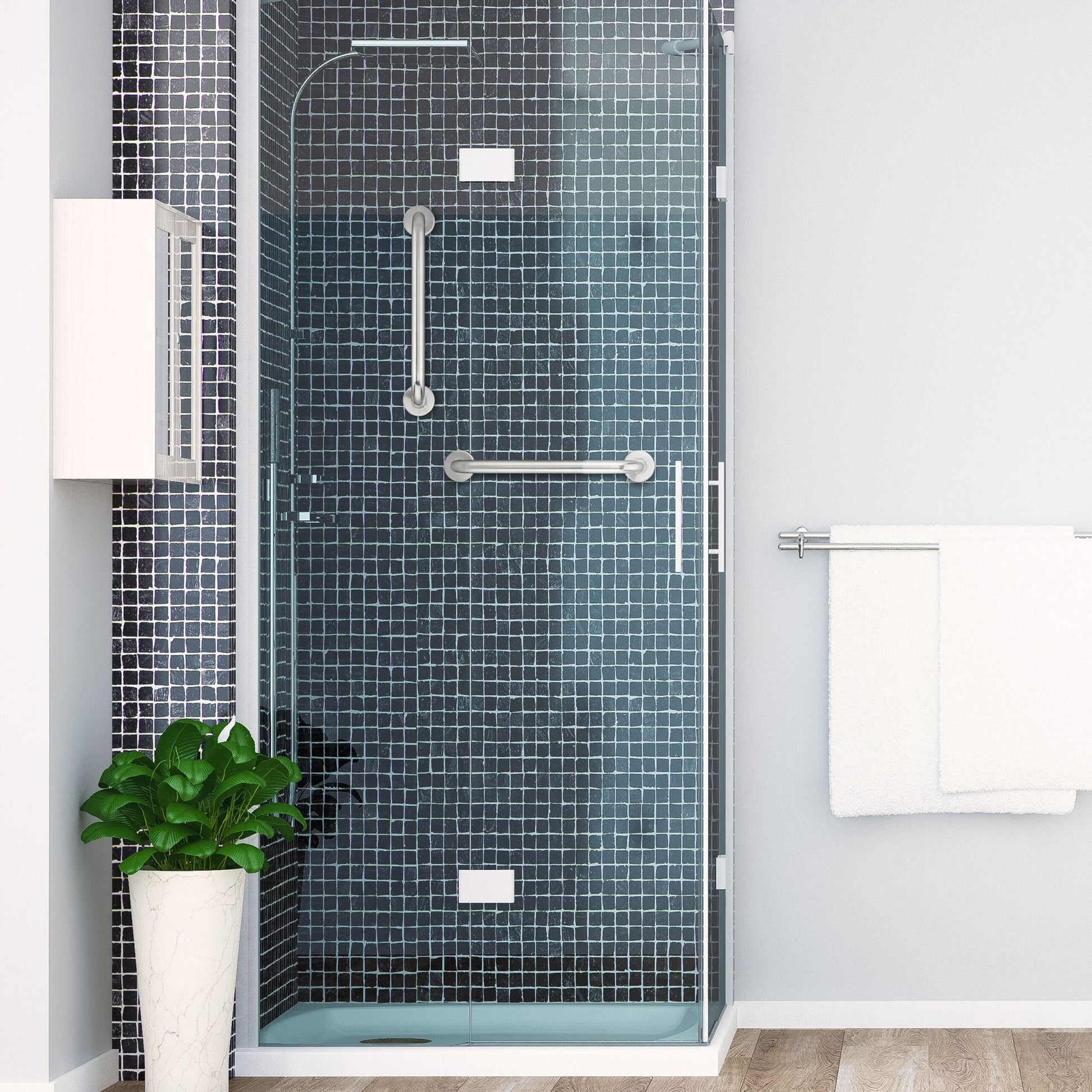 Haltegriffe 2er-Set Edelstahl Silber von Relaxdays