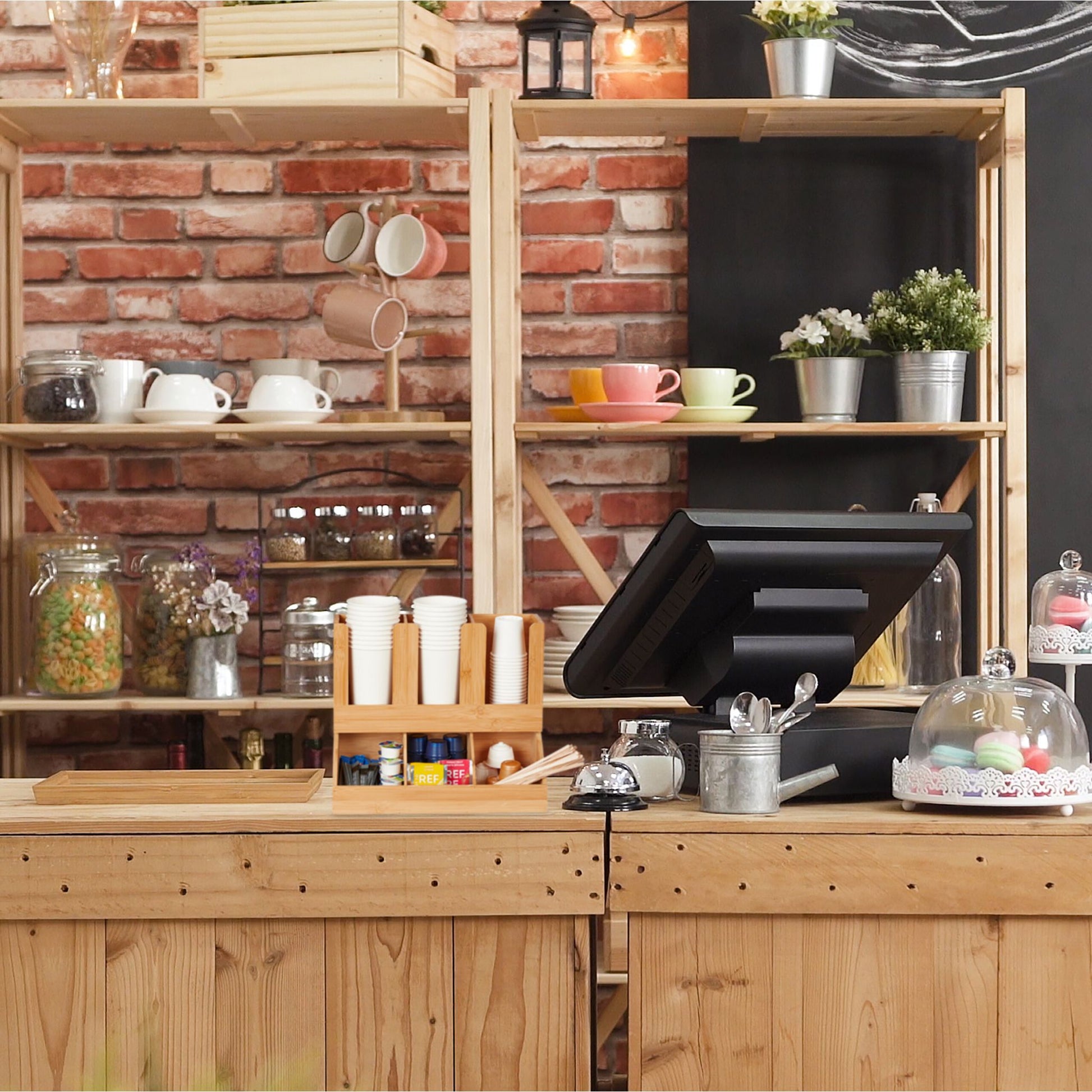 Kaffee Organizer 6 Fächer Hellbraun von Relaxdays