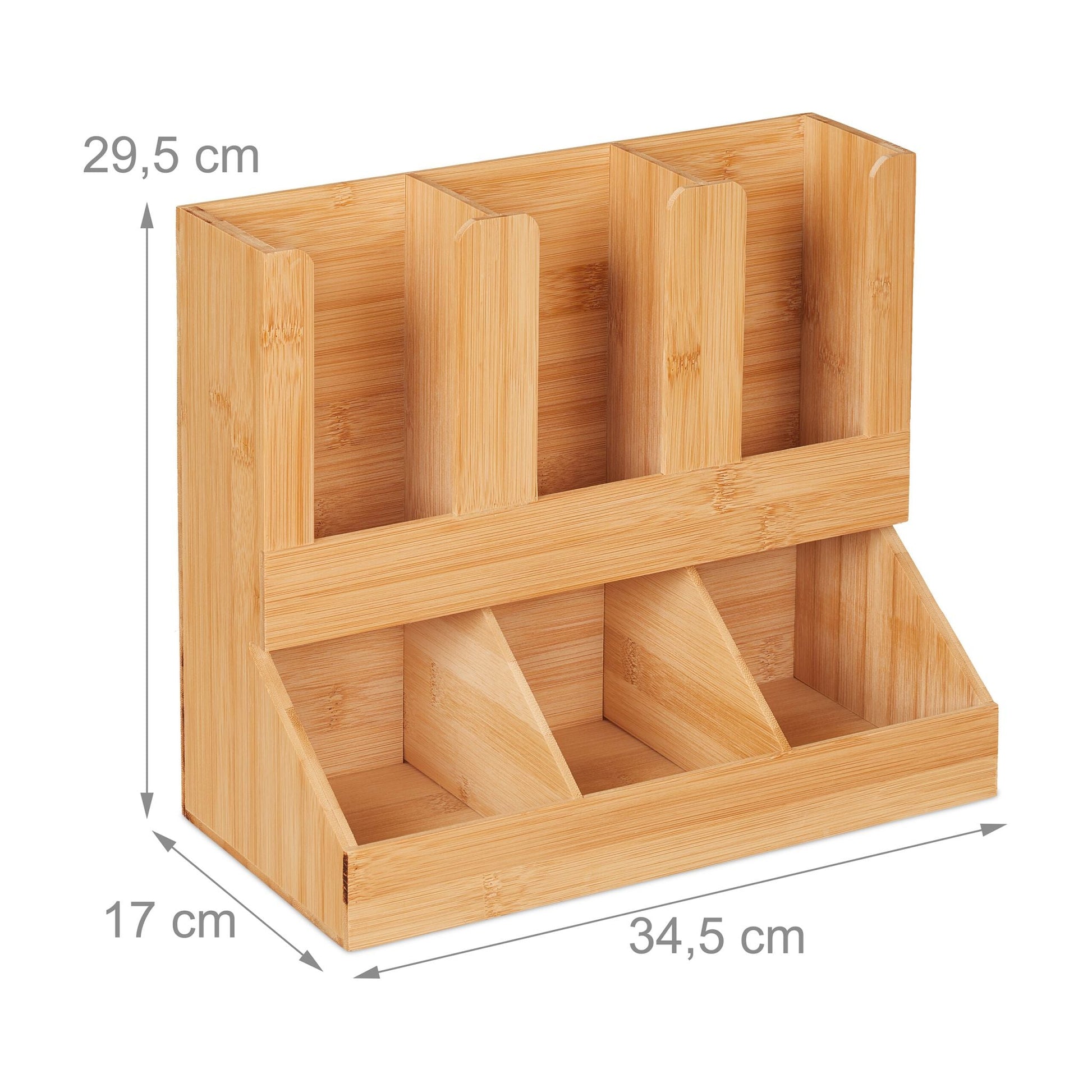 Kaffee Organizer 6 Fächer Hellbraun von Relaxdays