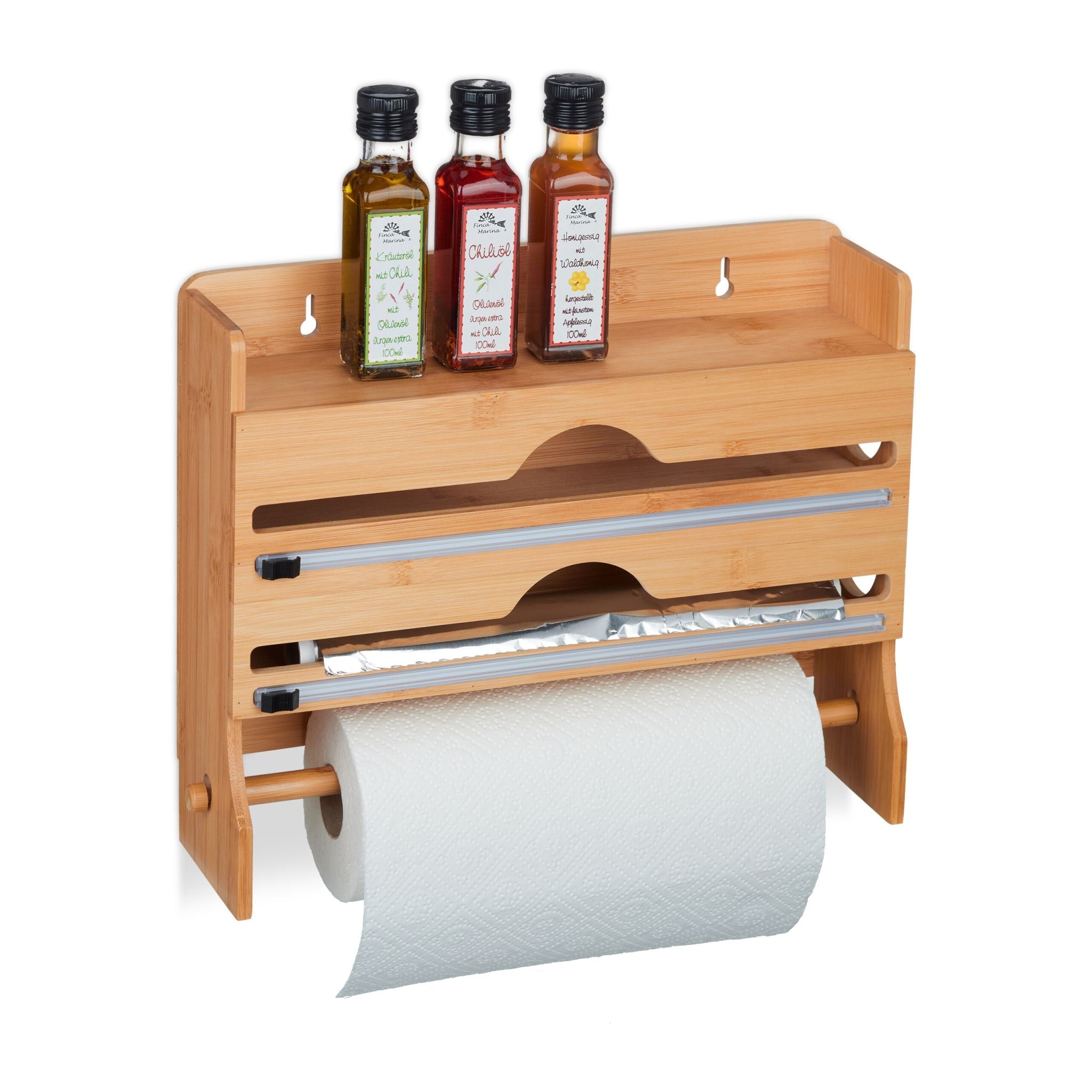 Wandrollenhalter Bambus Hellbraun von Relaxdays