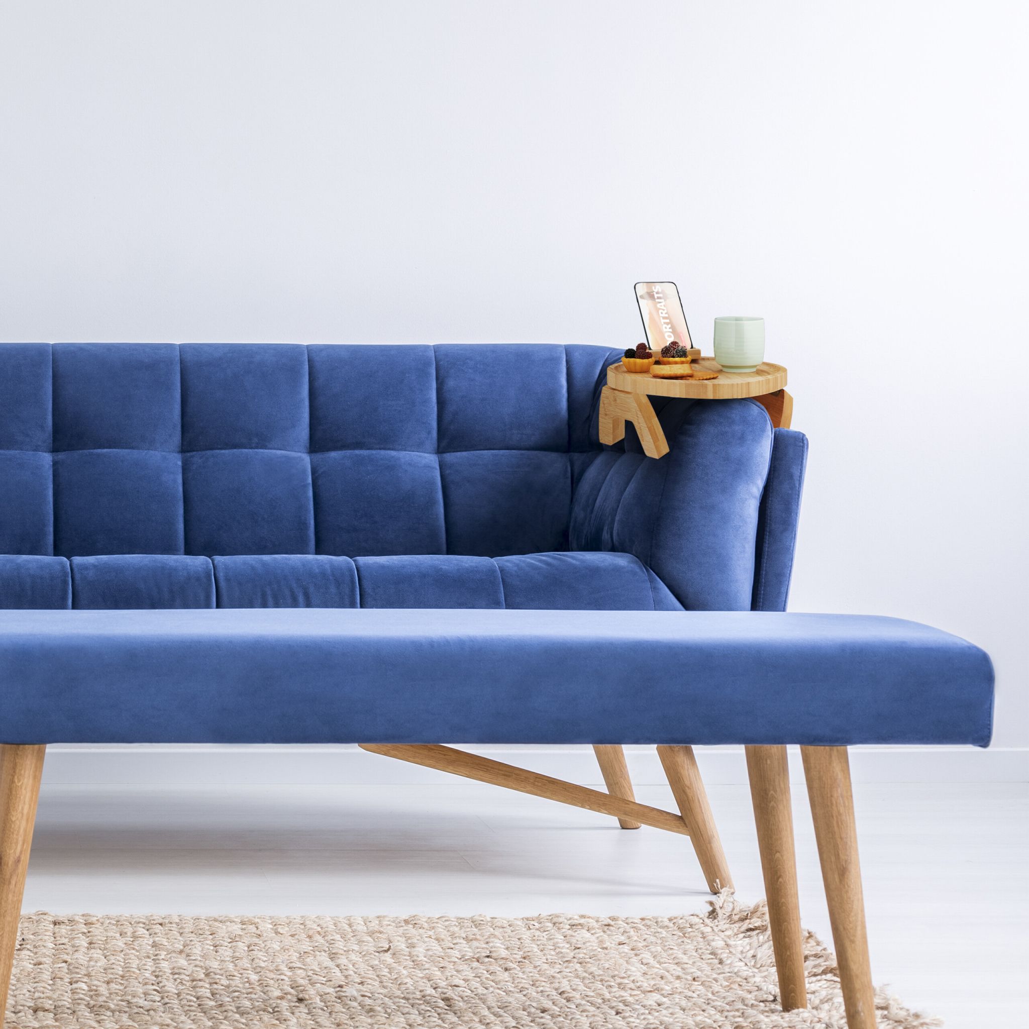 Sofatablett für Armlehne Hellbraun von Relaxdays