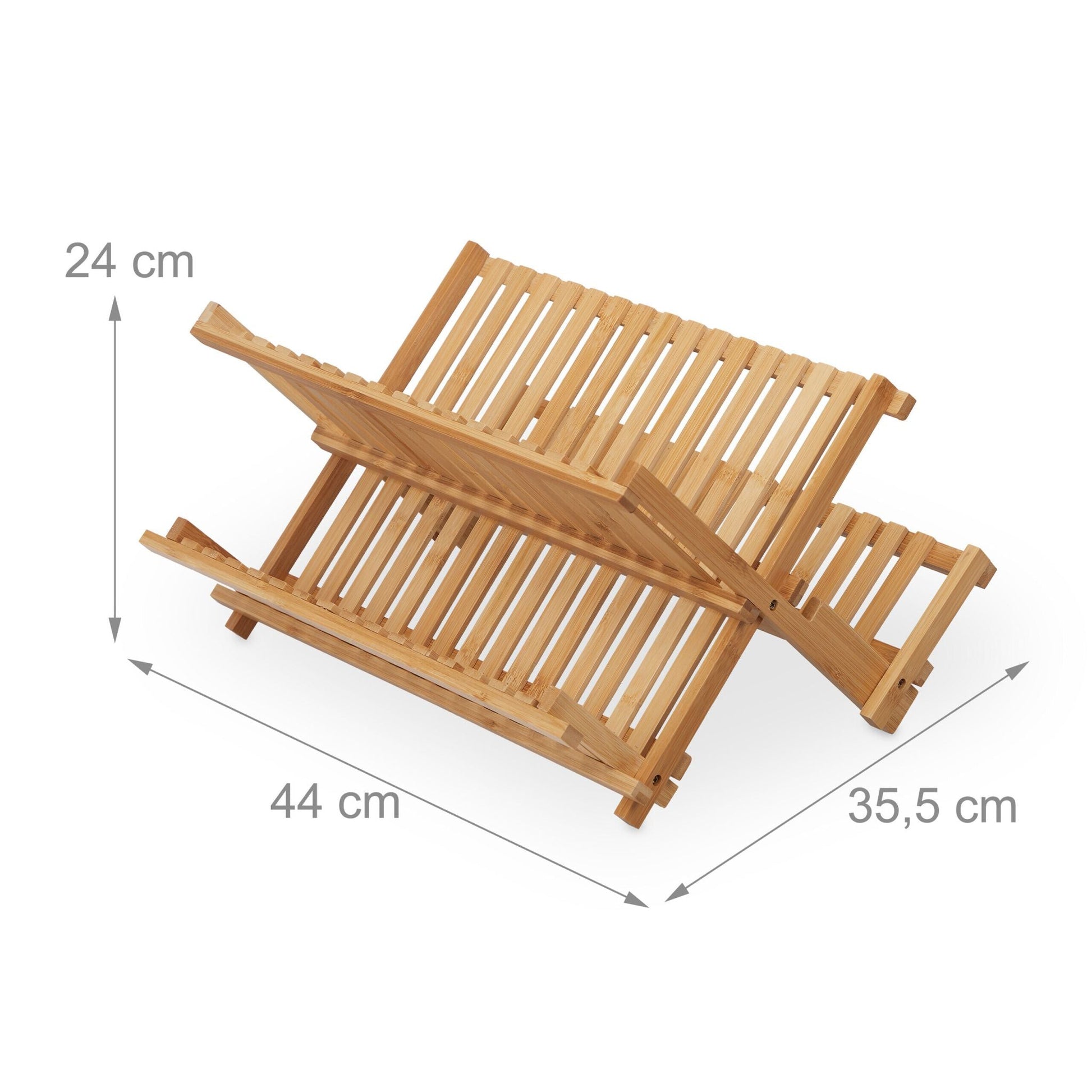 Abtropfgestell klappbar BambusHellbraun von Relaxdays