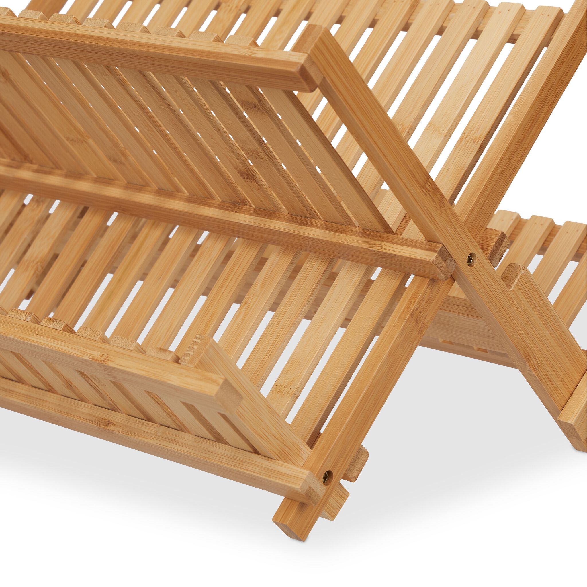 Abtropfgestell klappbar BambusHellbraun von Relaxdays