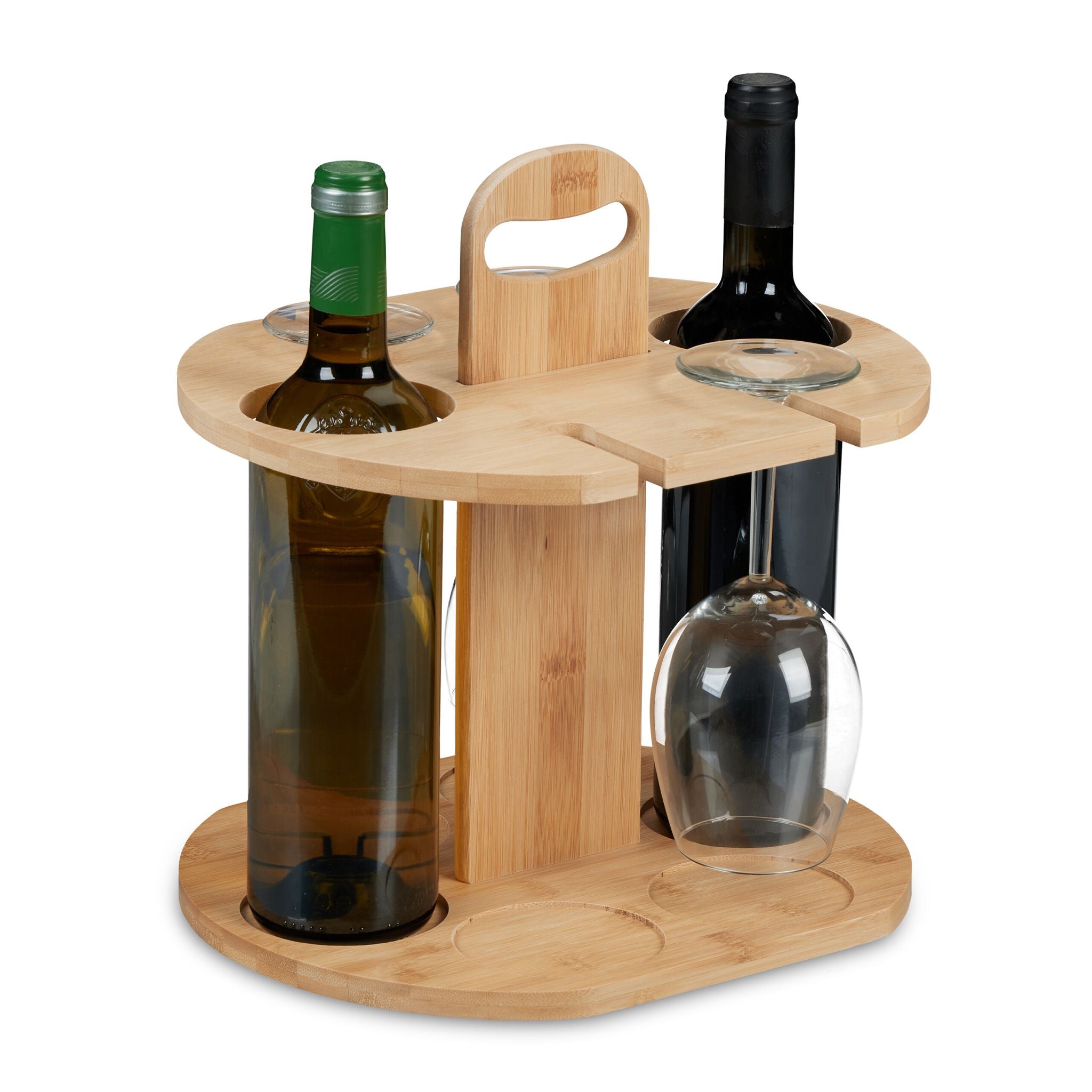 Weinbutler Bambus Hellbraun von Relaxdays