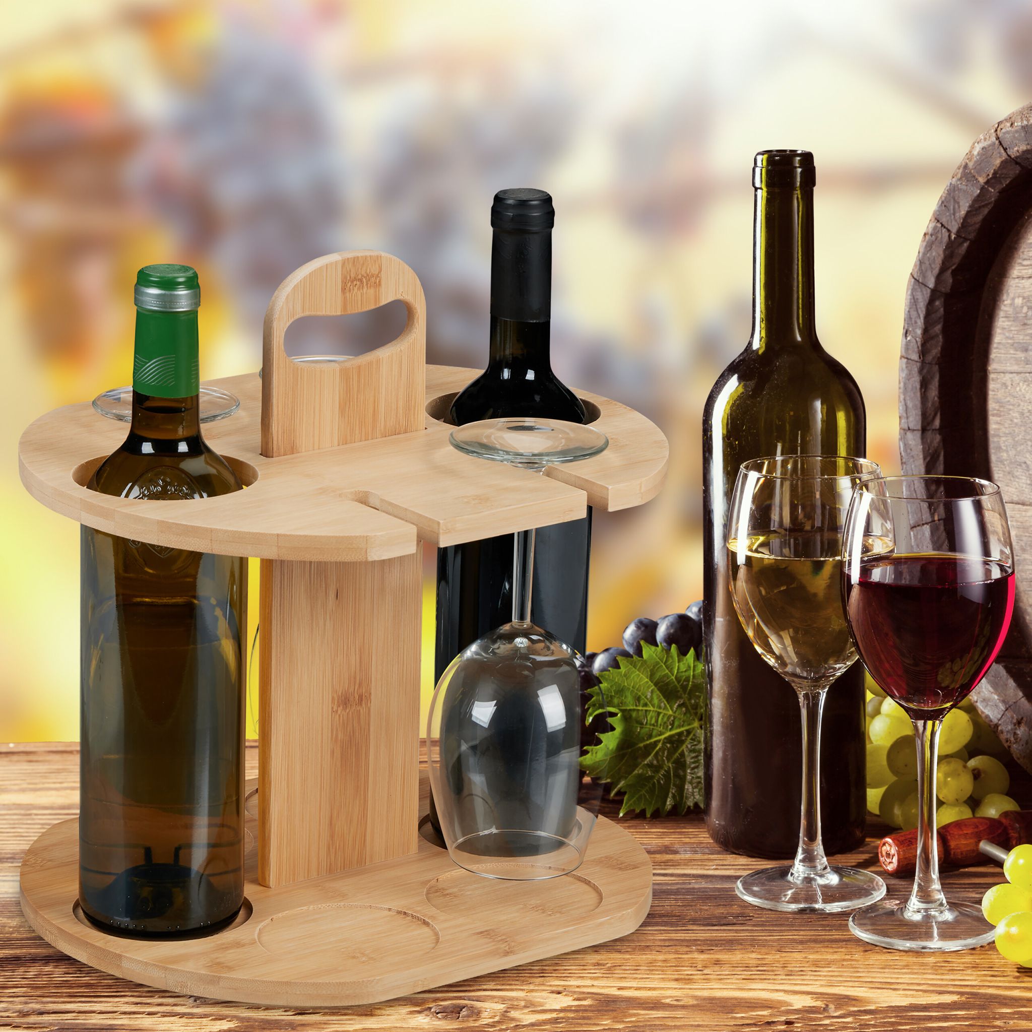 Weinbutler Bambus Hellbraun von Relaxdays