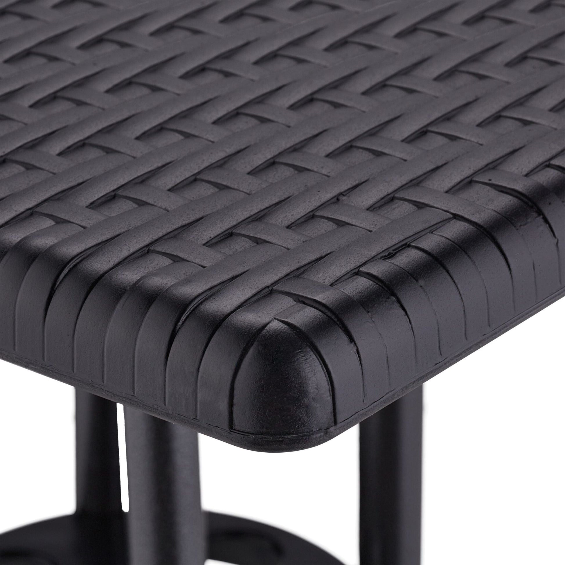 Gartentisch in schwarzer Rattan-Optik Schwarz von Relaxdays