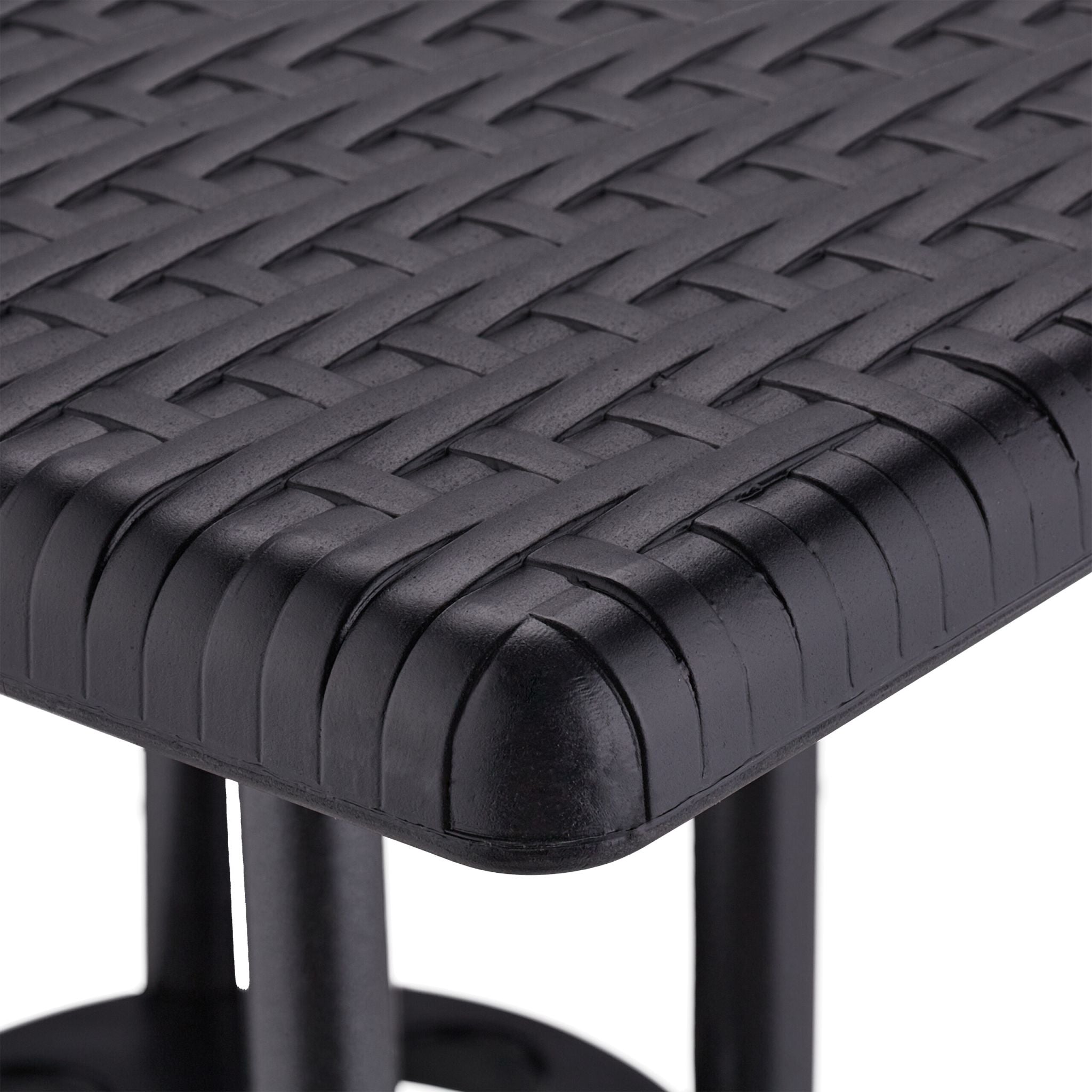 Gartentisch in schwarzer Rattan-Optik Schwarz von Relaxdays