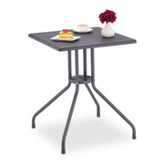 Gartentisch in grauer Rattan-Optik Grau von Relaxdays