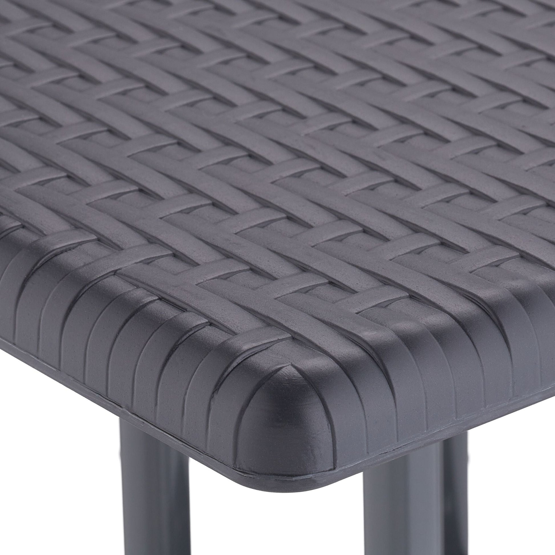 Gartentisch in grauer Rattan-Optik Grau von Relaxdays