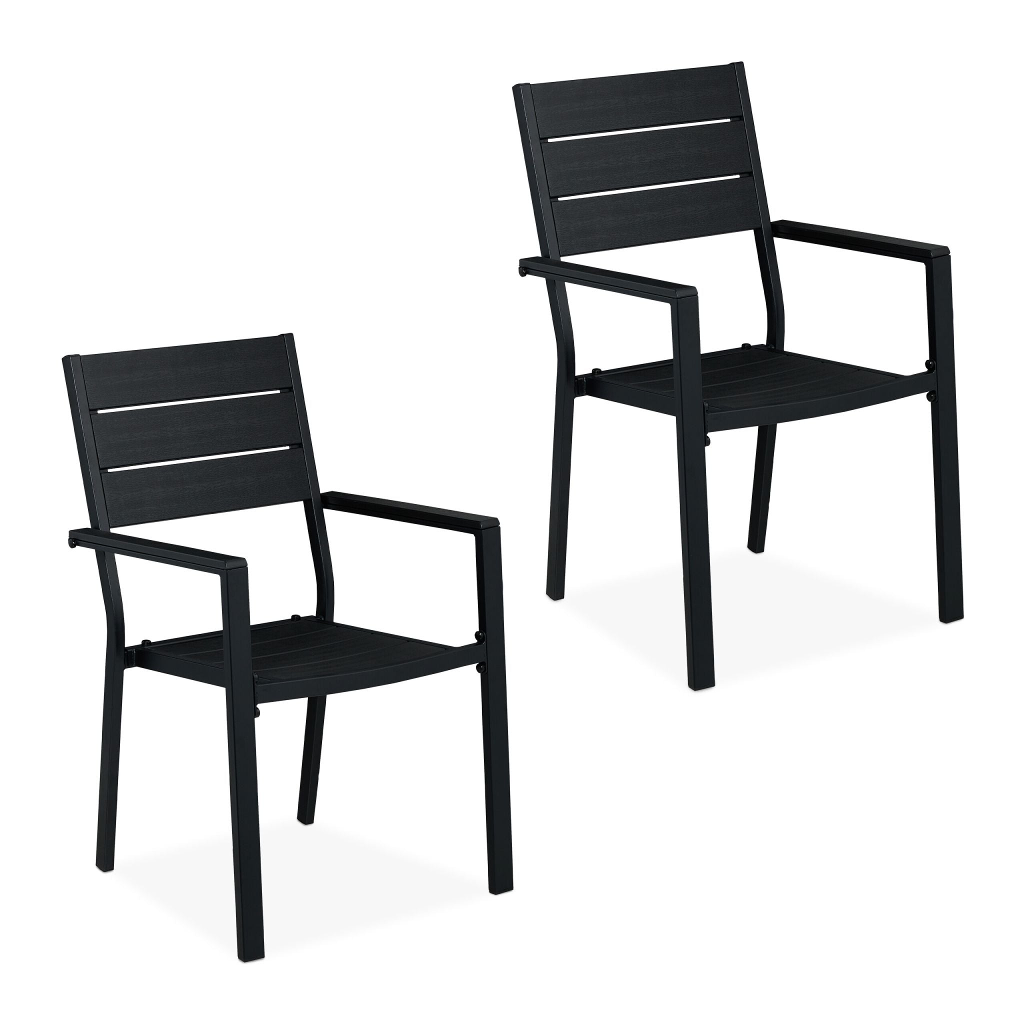 Gartenstuhl 2er-Set Schwarz von Relaxdays