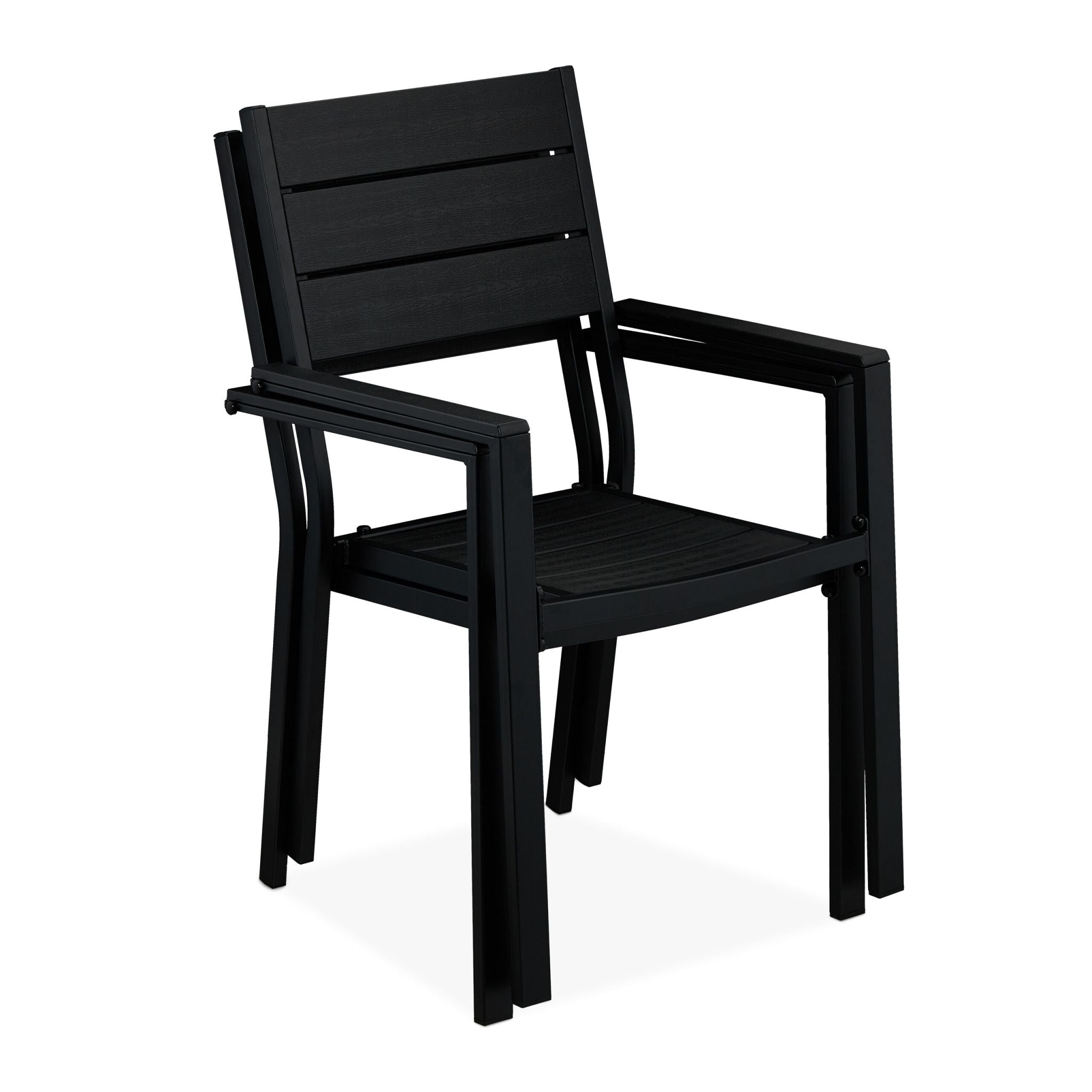 Gartenstuhl 2er-Set Schwarz von Relaxdays