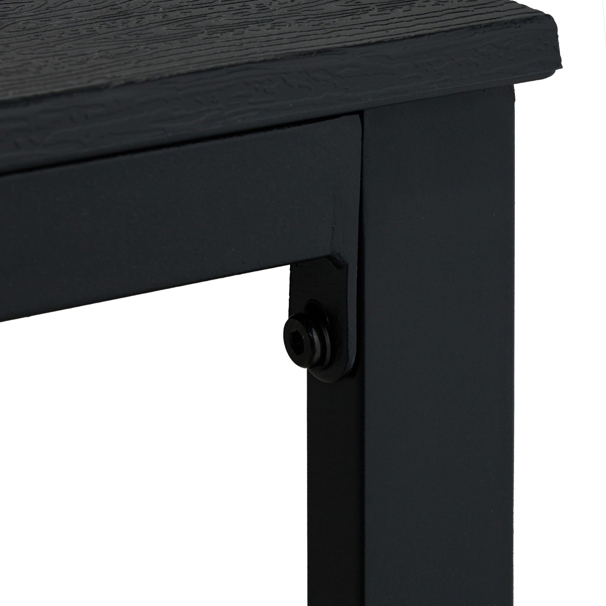 Rechteckiger Gartentisch Holzoptik Schwarz von Relaxdays