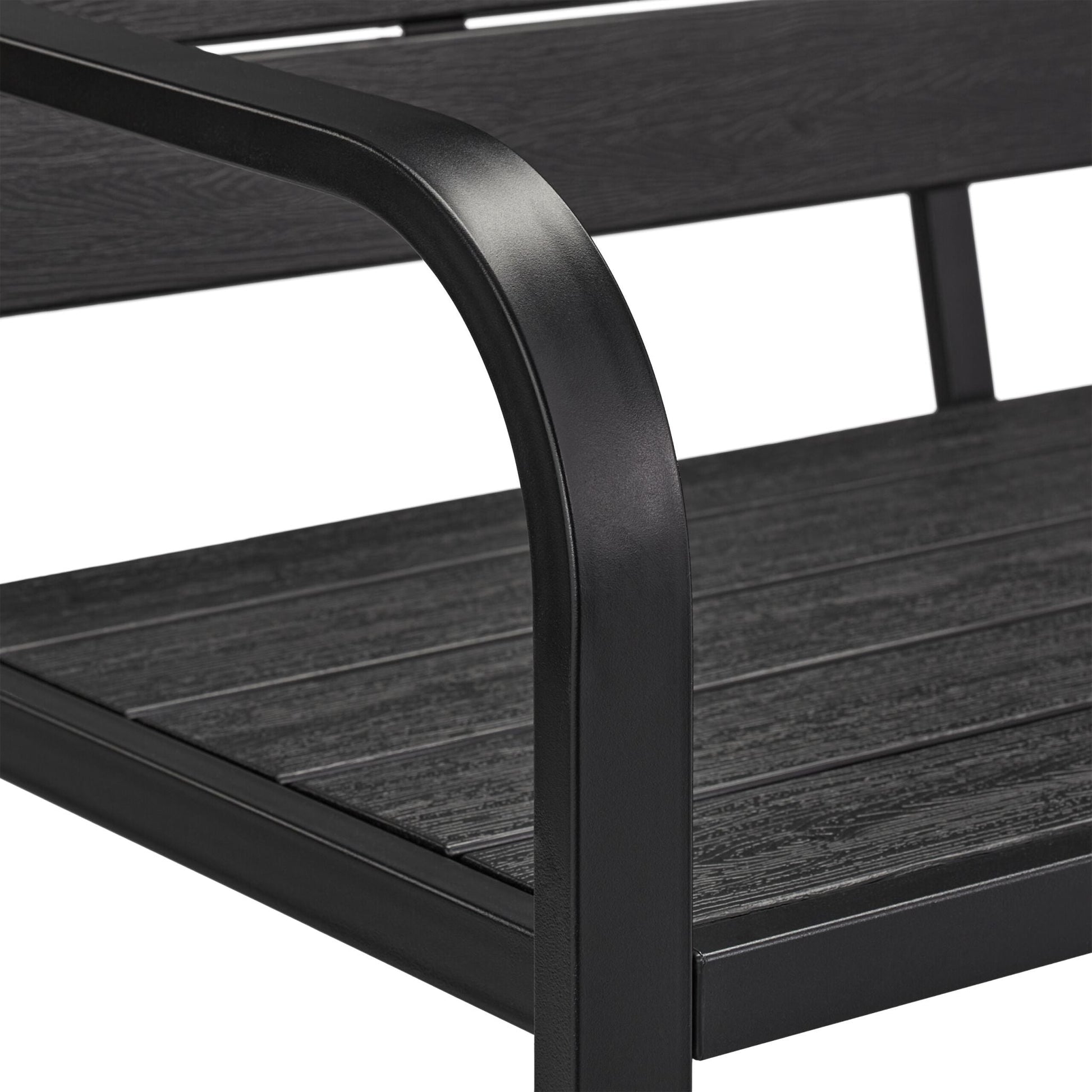 Gartenbank mit Sitzauflage Anthrazit-Schwarz von Relaxdays