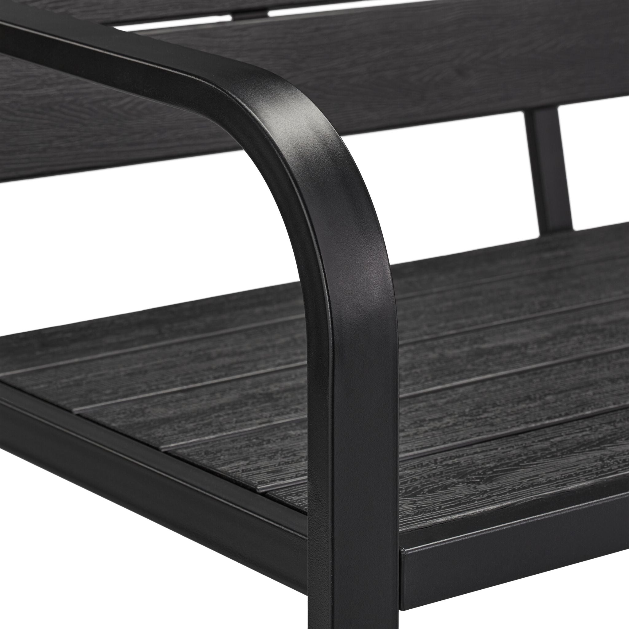 Gartenbank mit Sitzauflage Anthrazit-Schwarz von Relaxdays