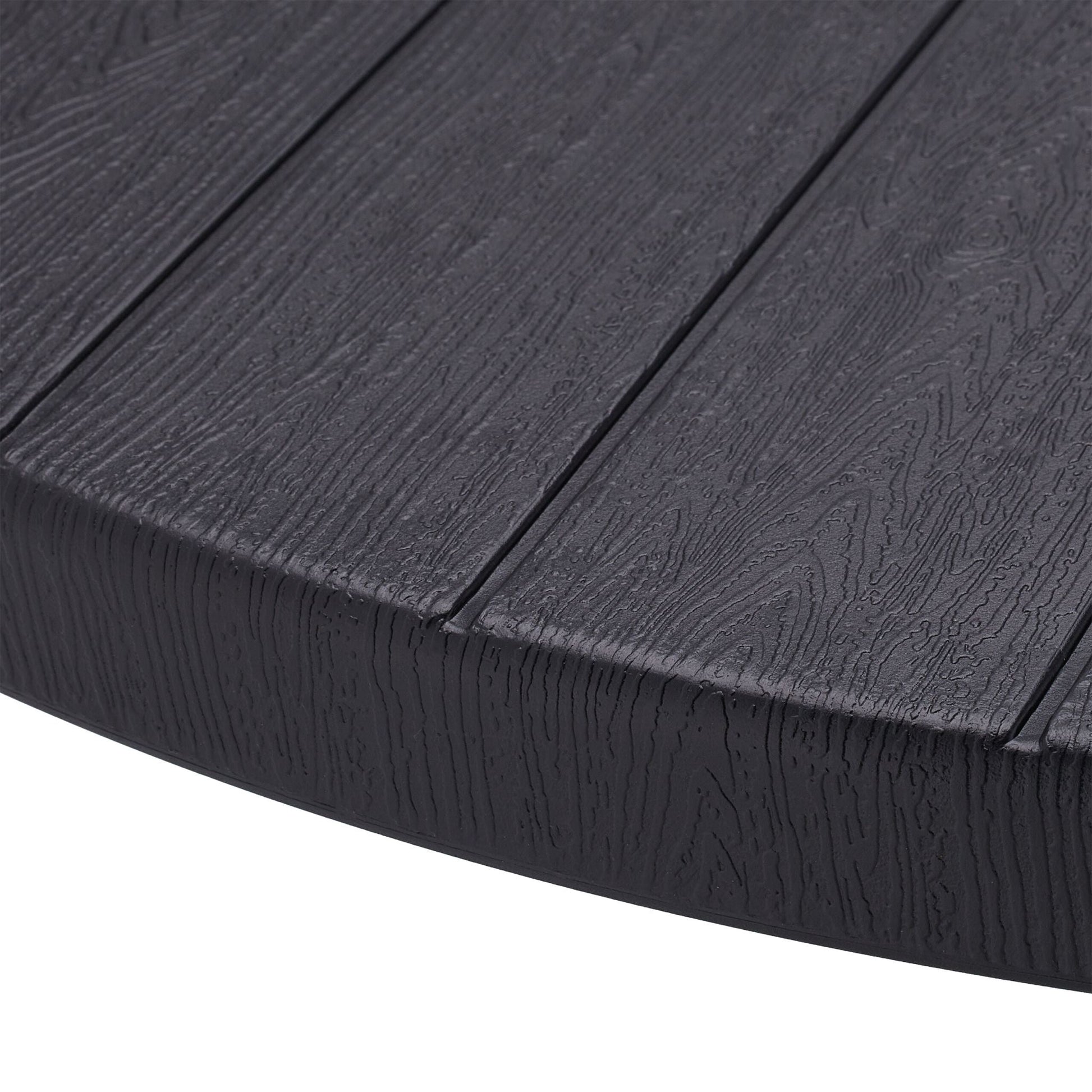 Runder Gartentisch in Holzoptik Schwarz von Relaxdays