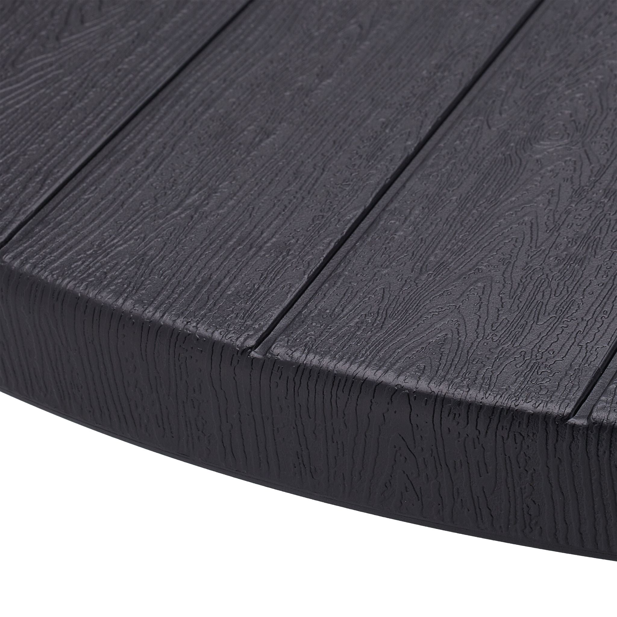 Runder Gartentisch in Holzoptik Schwarz von Relaxdays