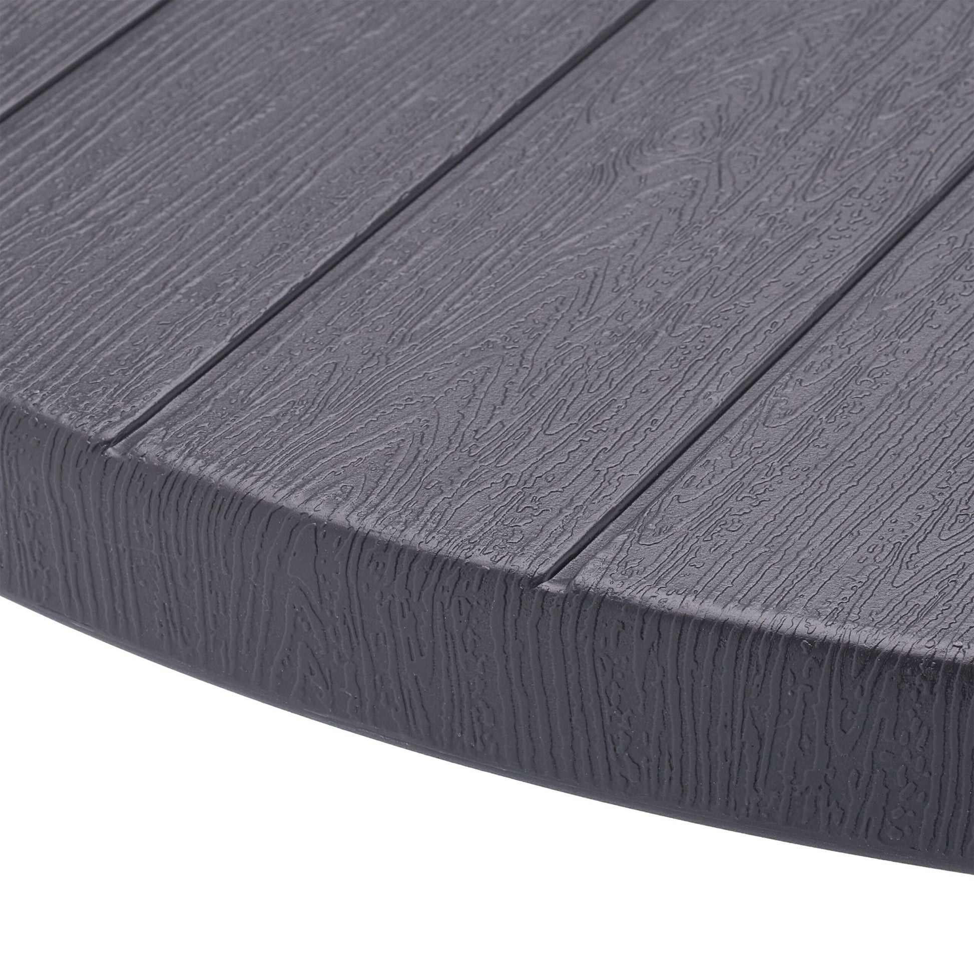 Runder Gartentisch in Holzoptik Grau von Relaxdays