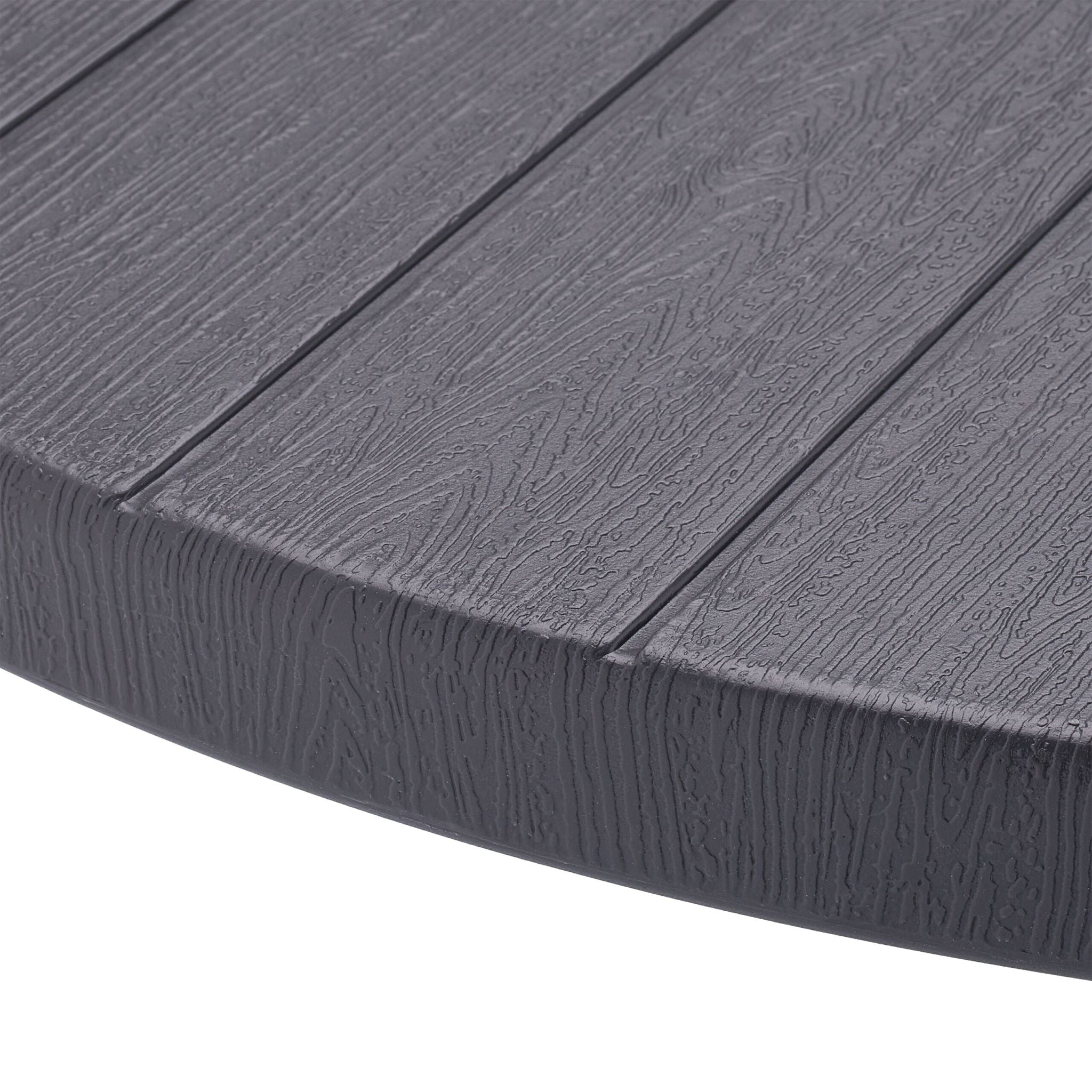 Runder Gartentisch in Holzoptik Grau von Relaxdays