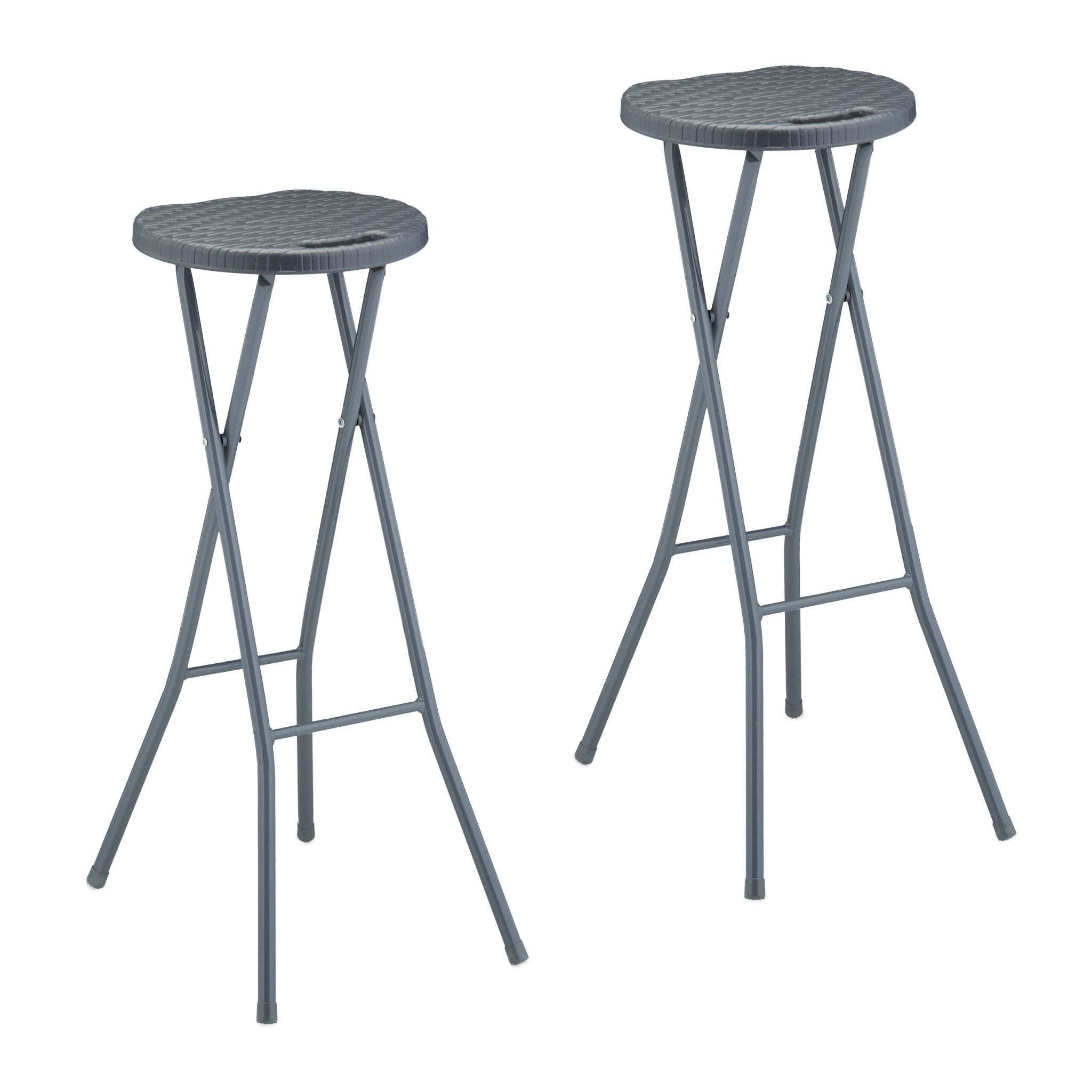 Barhocker 2er-Set Grau von Relaxdays
