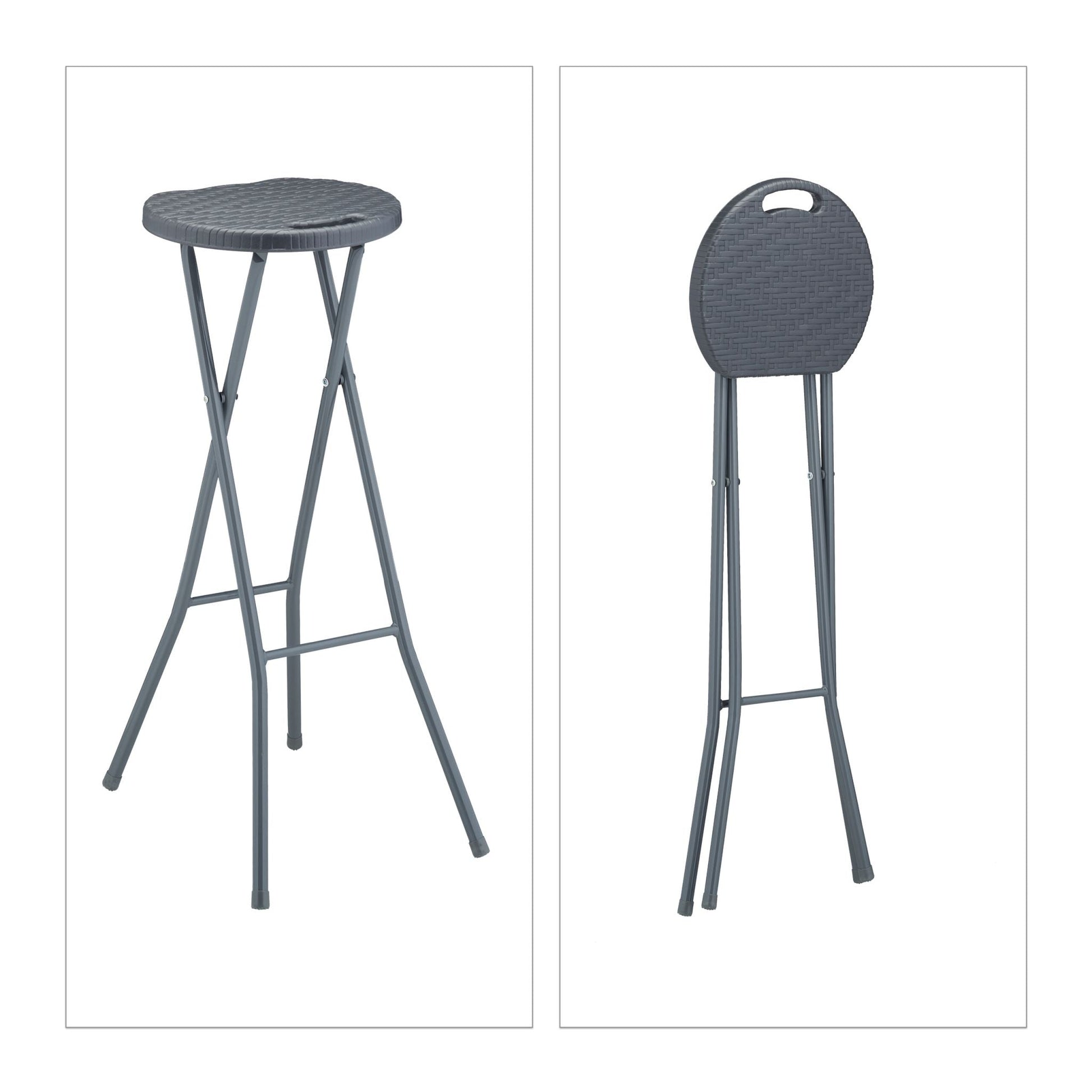 Barhocker 2er-Set Grau von Relaxdays