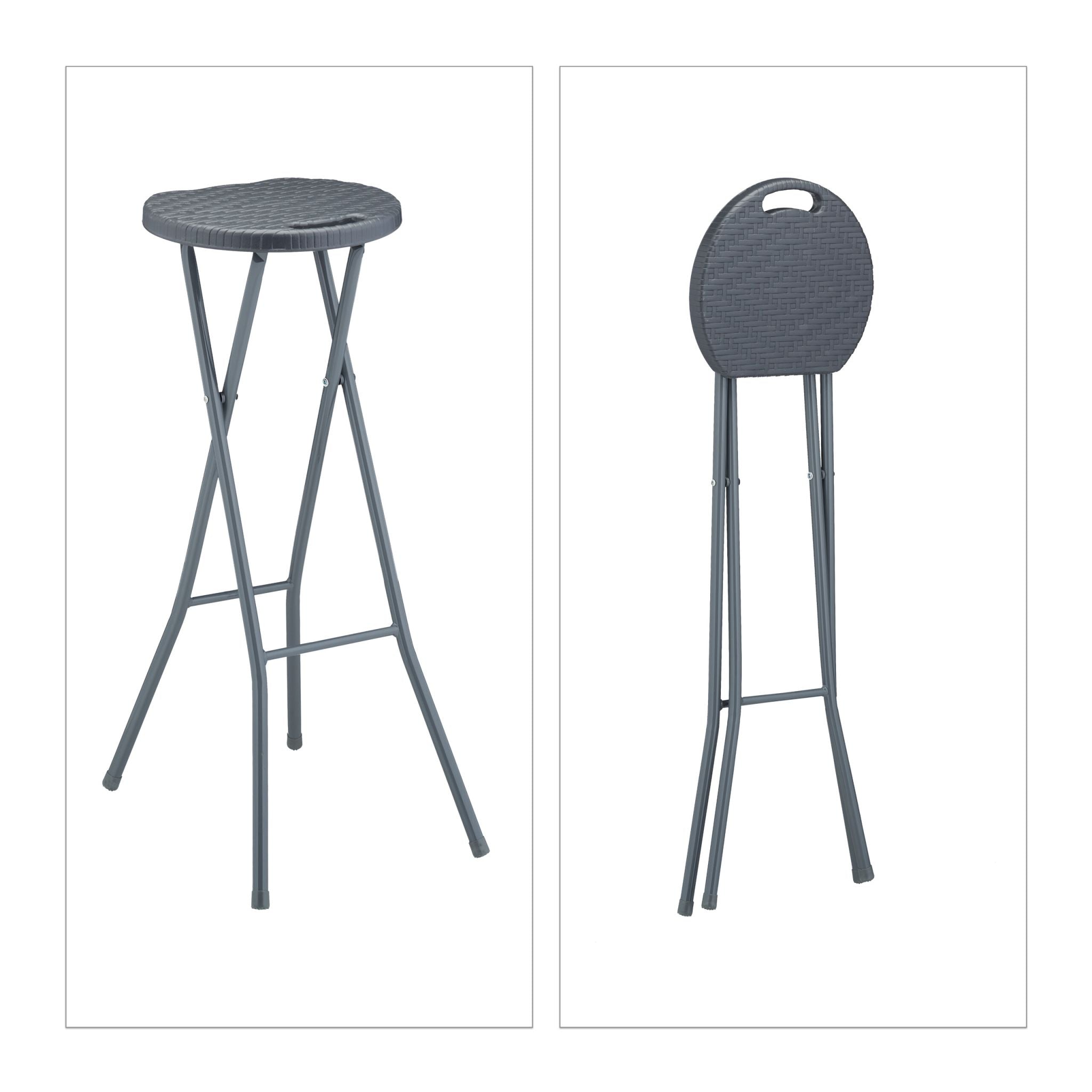 Barhocker 2er-Set Grau von Relaxdays