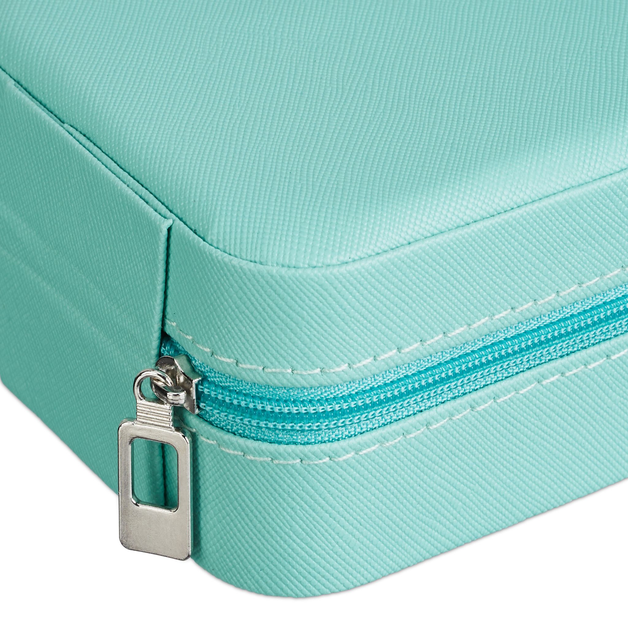 Schmuckkästchen für Reisen Creme-Silber-Türkis von Relaxdays