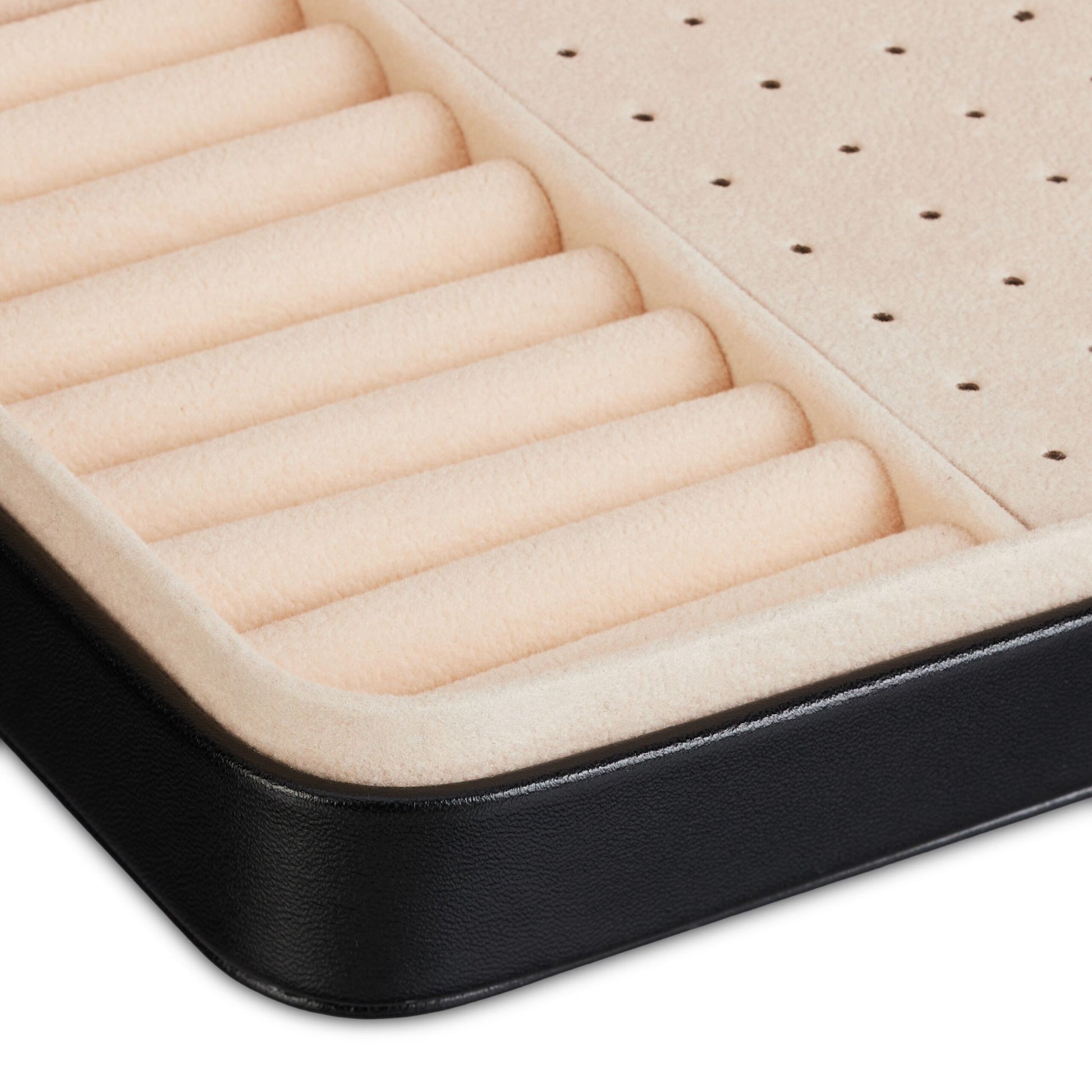 Schmuckkästchen für Reisen Creme-Schwarz-Silber von Relaxdays