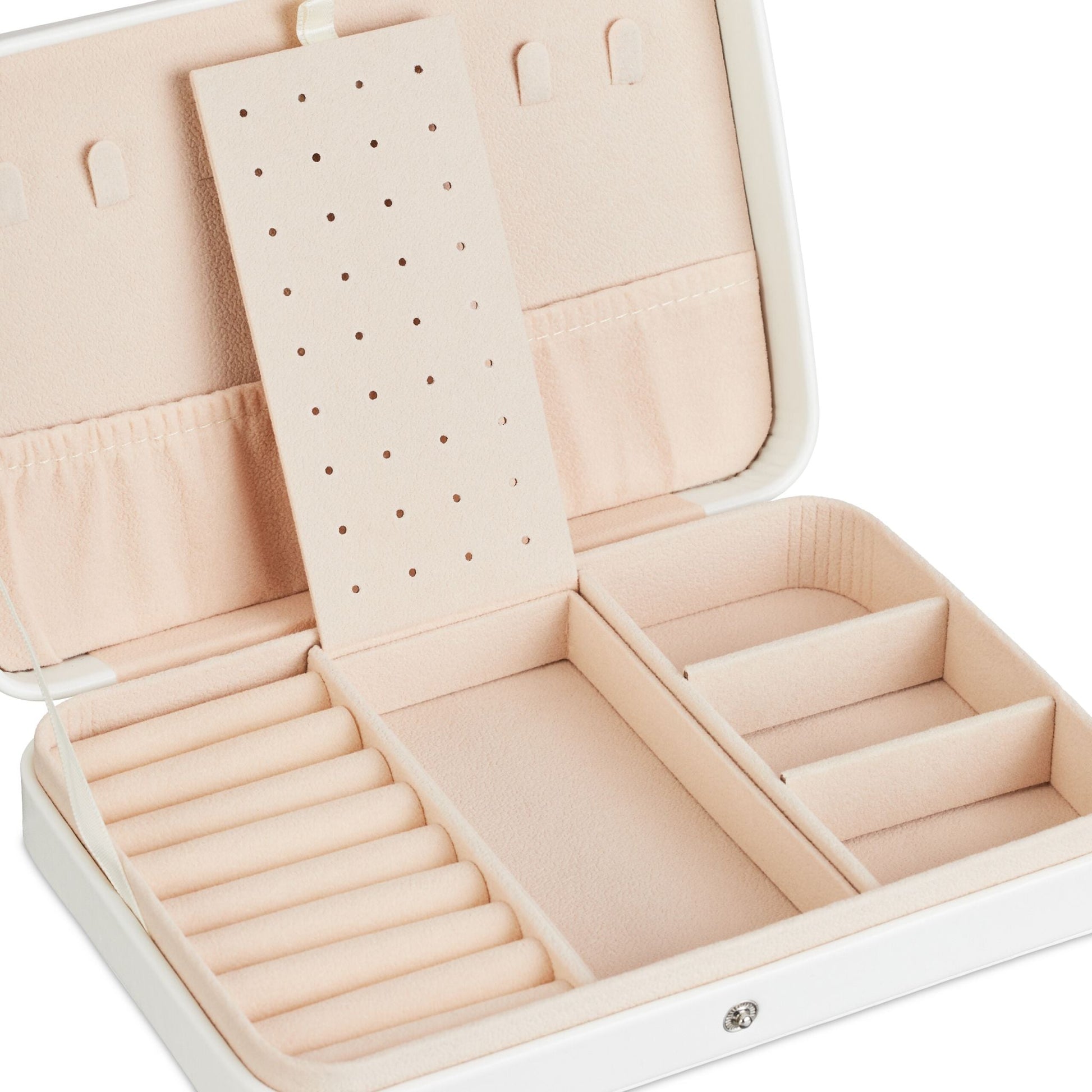Schmuckkästchen für Reisen Weiss-Creme-Silber von Relaxdays