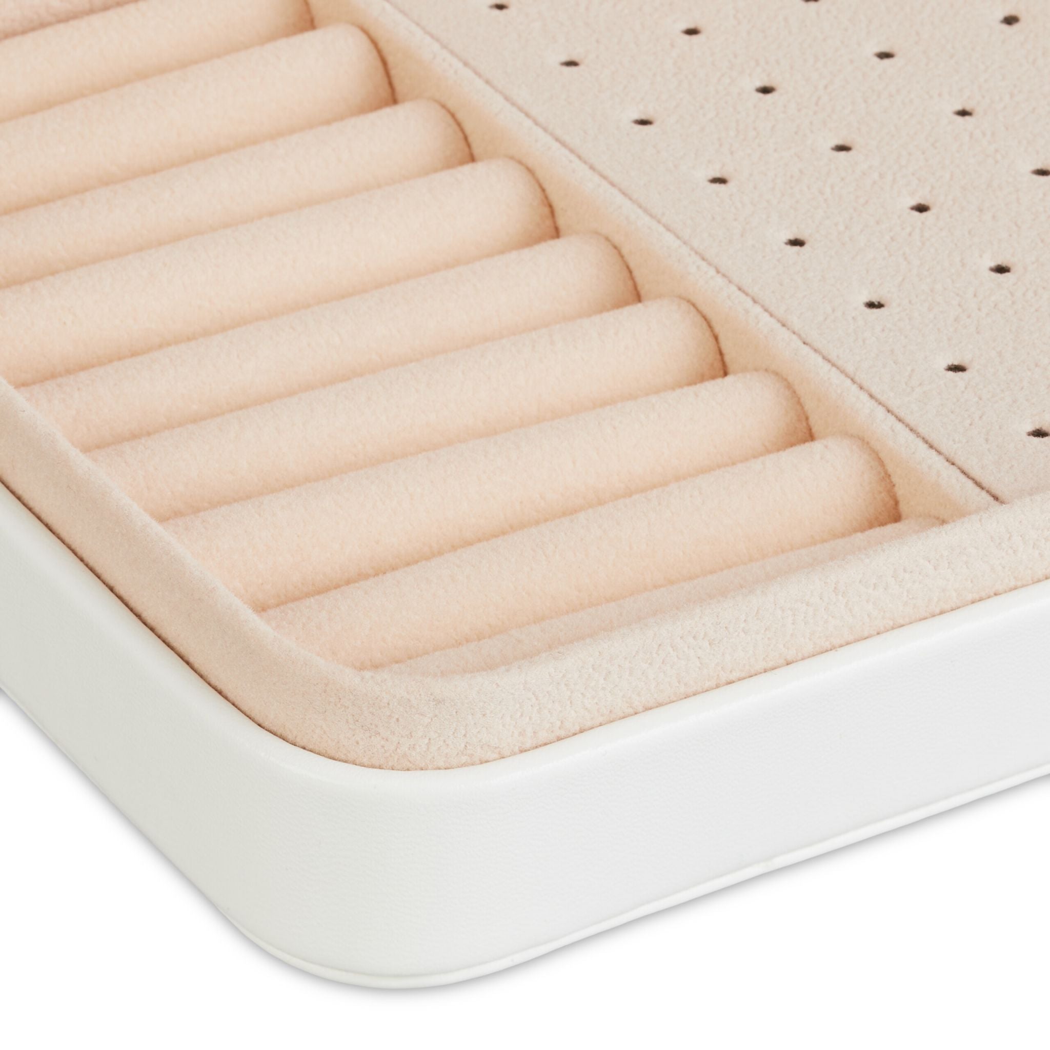 Schmuckkästchen für Reisen Weiss-Creme-Silber von Relaxdays