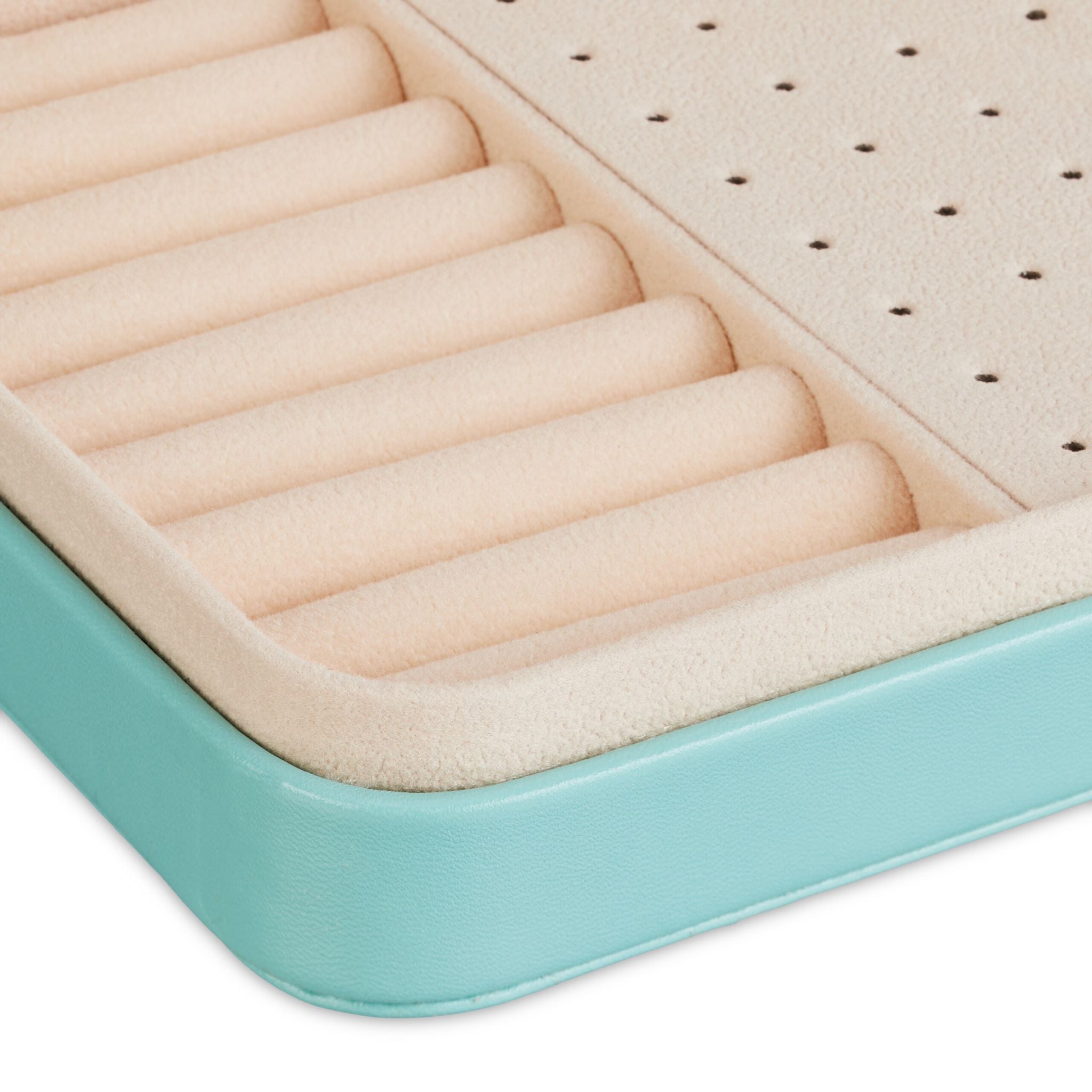 Schmuckkästchen für Reisen Creme-Silber-Türkis von Relaxdays