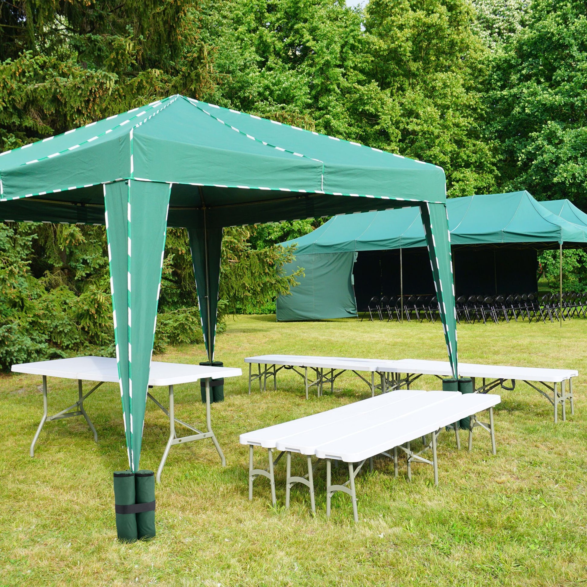 Pavillon Sandsäcke 4er-Set Dunkelgrün-Schwarz von Relaxdays