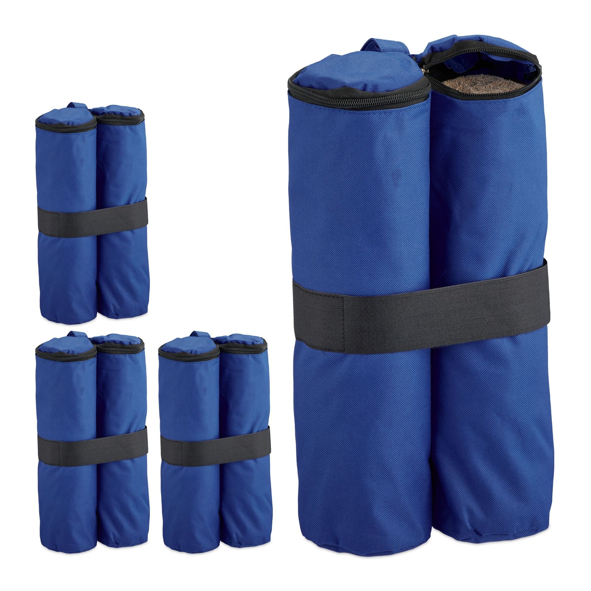 Pavillon Sandsäcke 4er-Set Blau-Schwarz von Relaxdays