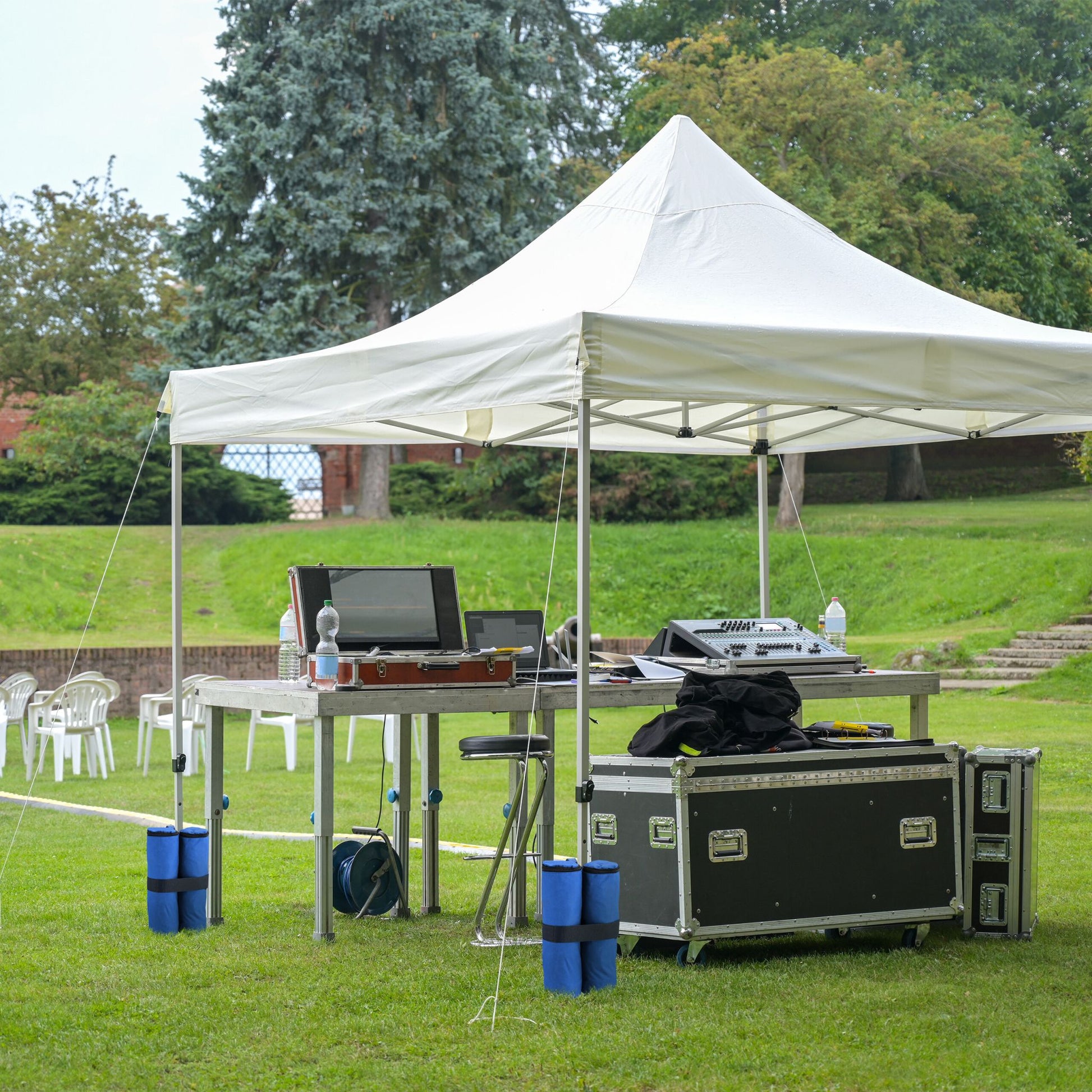 Pavillon Sandsäcke 4er-Set Blau-Schwarz von Relaxdays