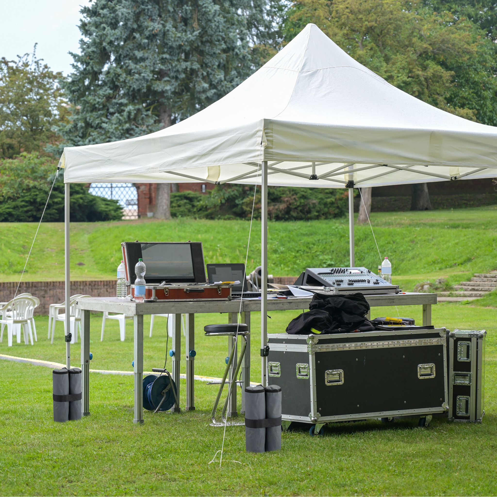 Pavillon Sandsäcke 4er-Set Anthrazit-Schwarz von Relaxdays