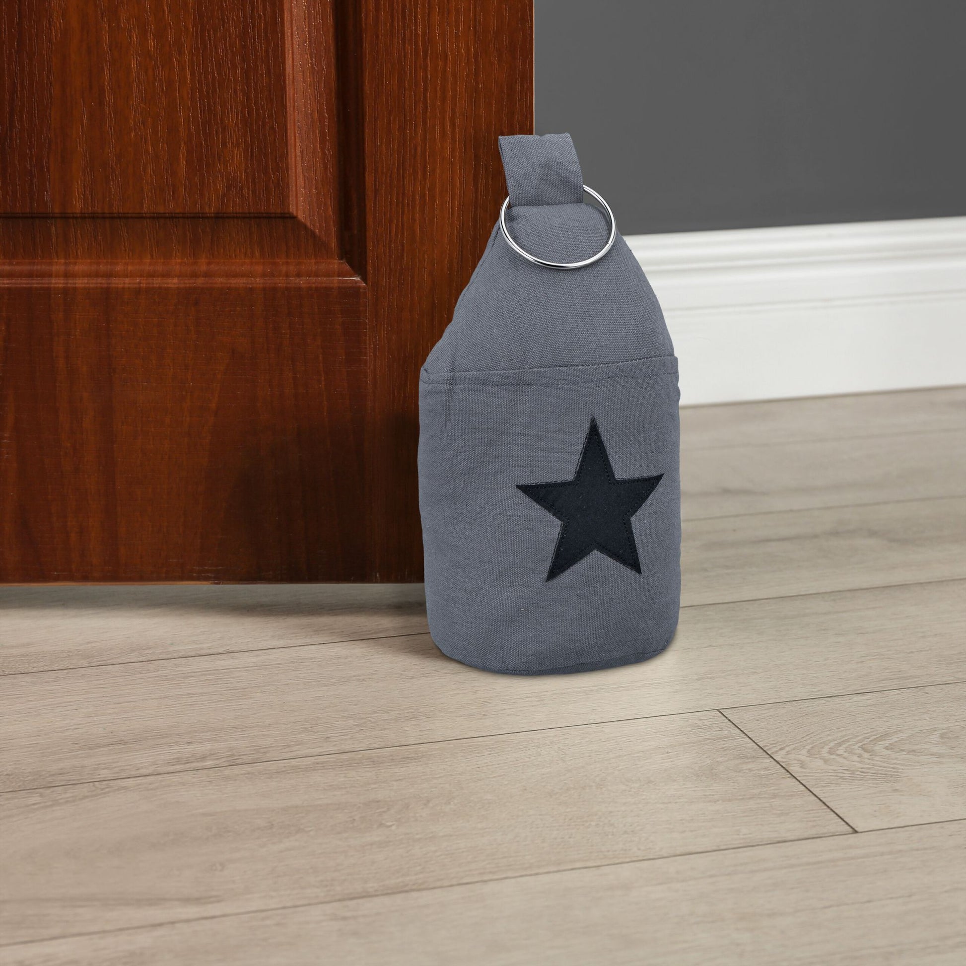 Türstopper Stern 2er-Set Schwarz-Silber von Relaxdays