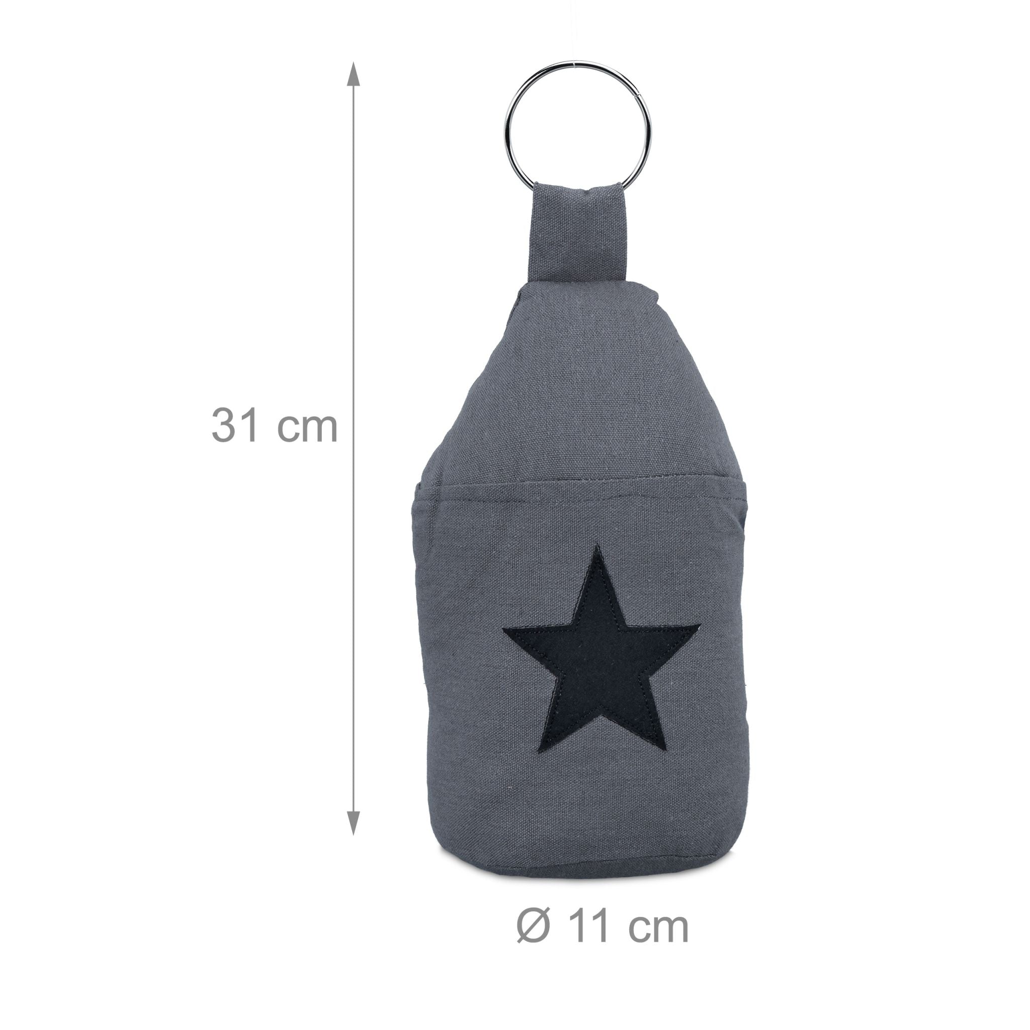 Türstopper Stern 2er-Set Schwarz-Silber von Relaxdays