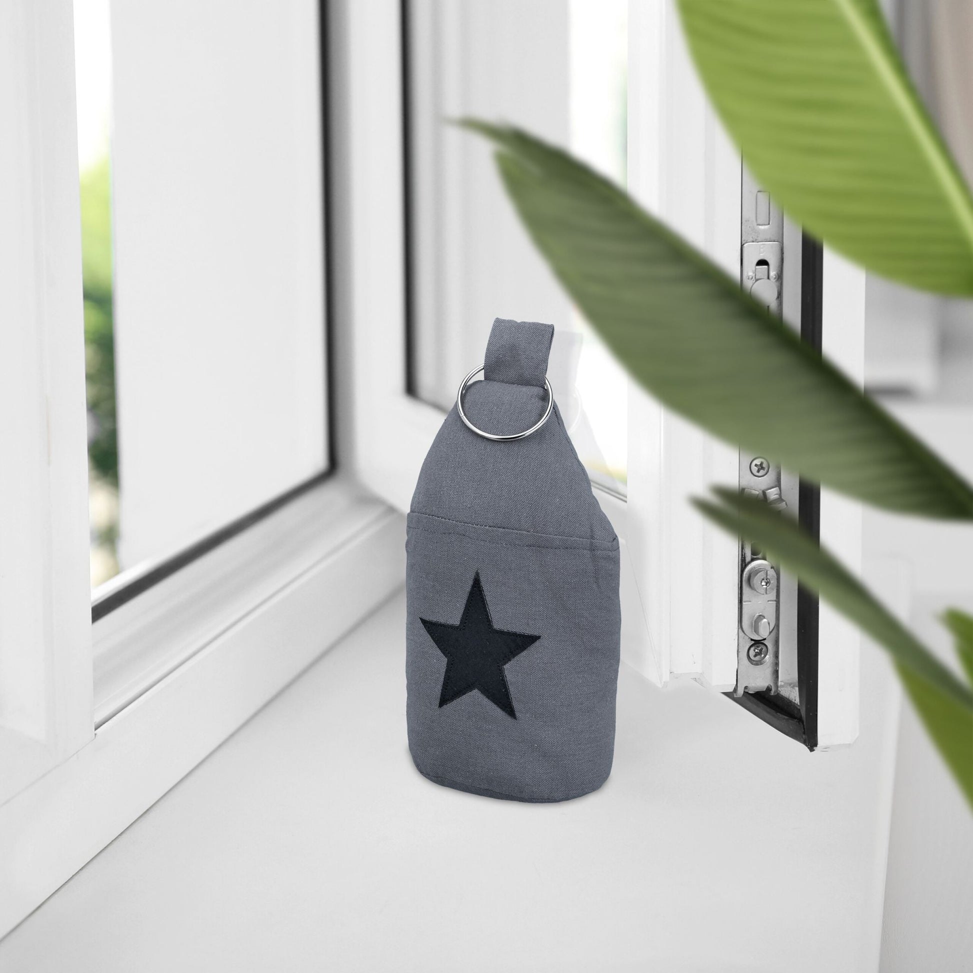 Türstopper Stern 2er-Set Schwarz-Silber von Relaxdays