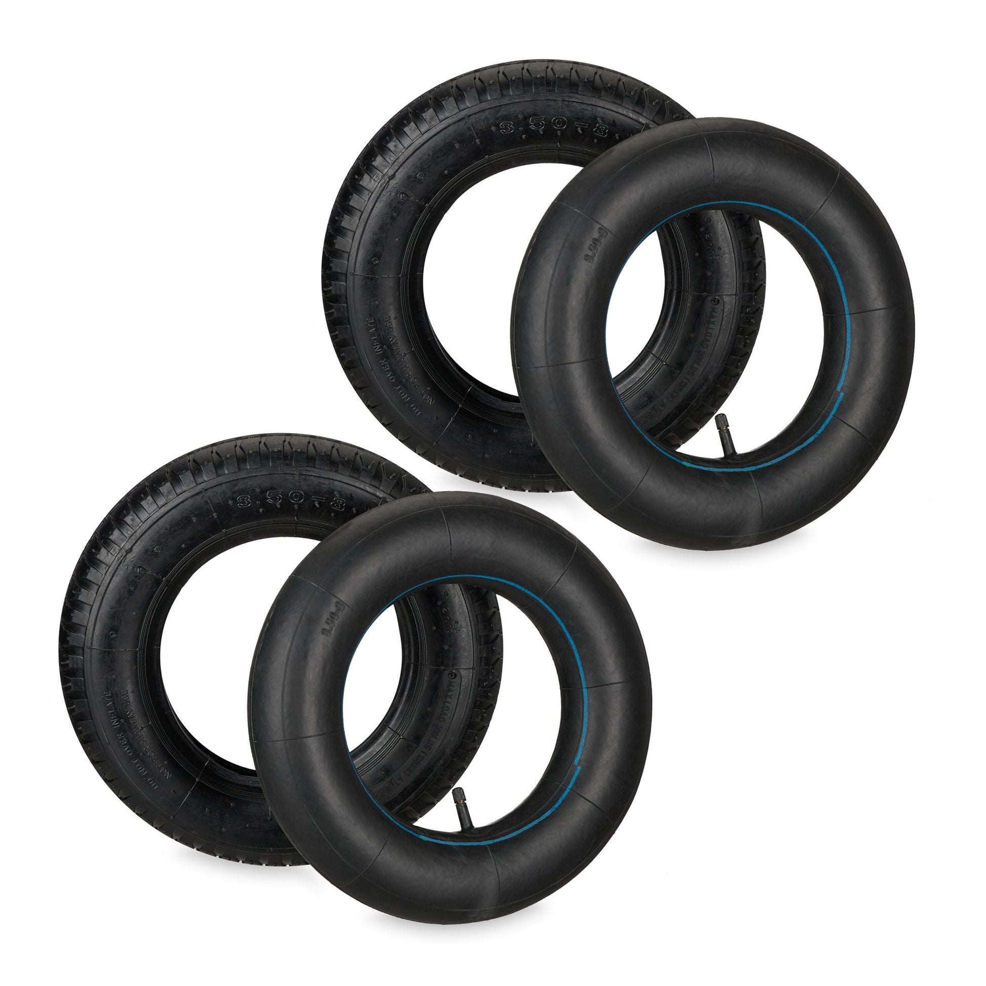 Schubkarrenrad 2er-Set mit Schlauch Schwarz von Relaxdays