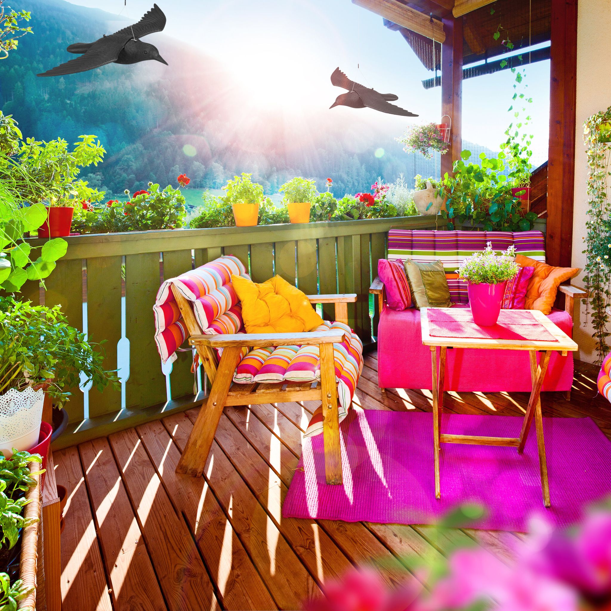 Taubenschreck Krähe 2er-Set Schwarz von Relaxdays