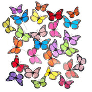 Gartendeko Schmetterling 72er-Set Blau-Grün-Rot von Relaxdays