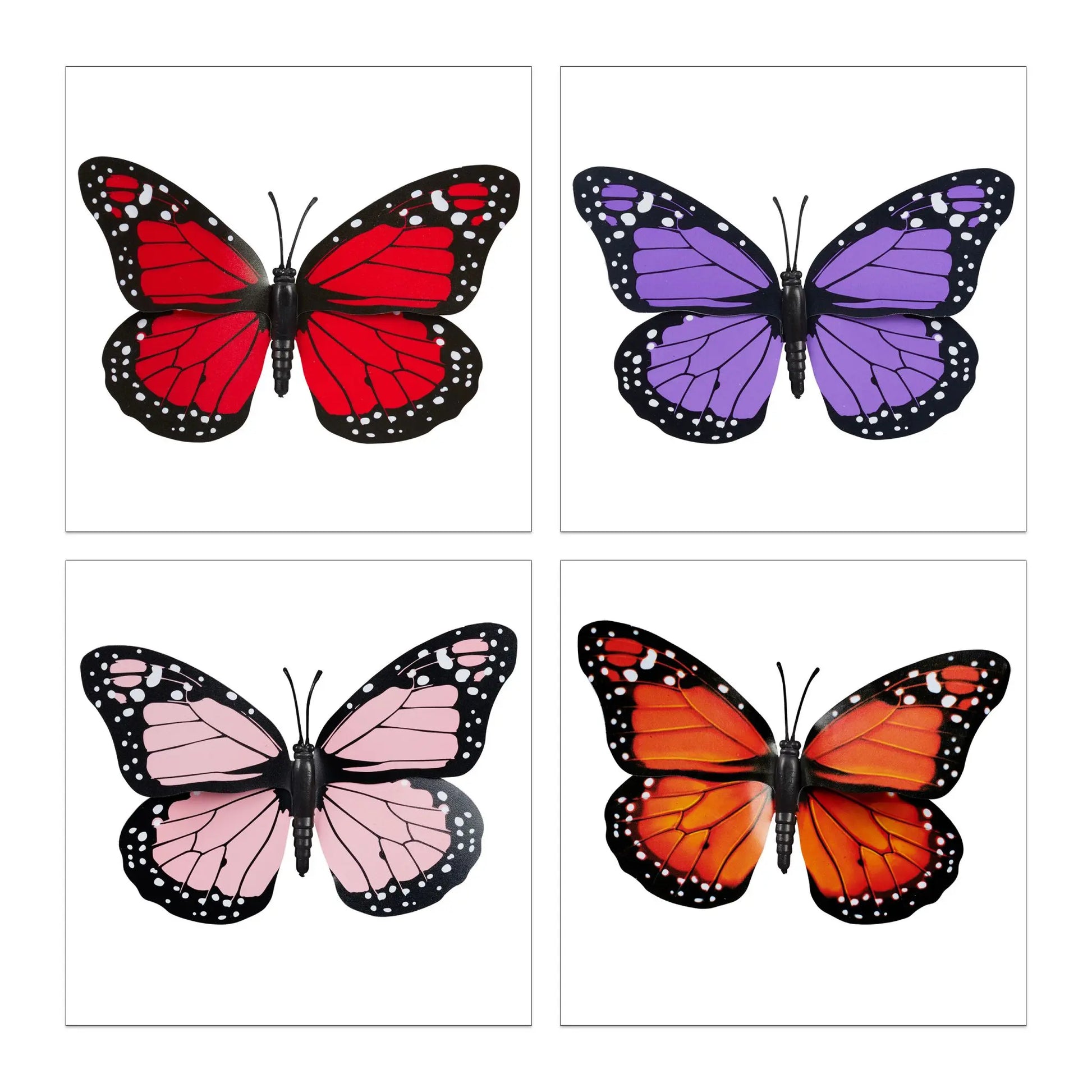 Gartendeko Schmetterling 72er-Set Blau-Grün-Rot von Relaxdays
