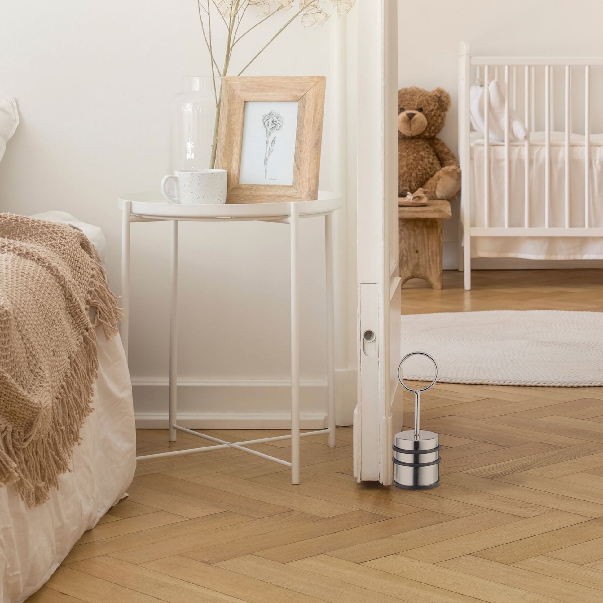 Türstopper mit Griff 2er-Set Schwarz-Silber von Relaxdays