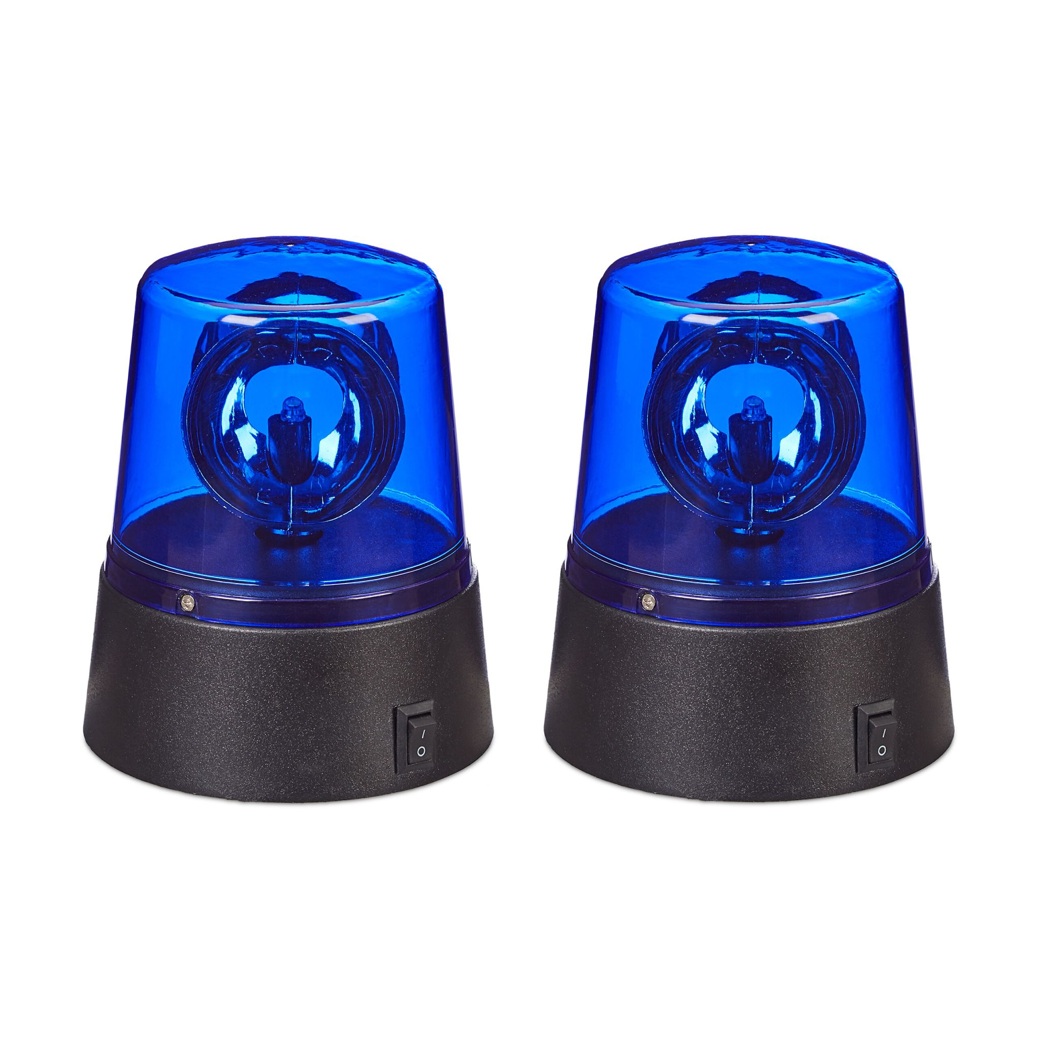 LED Blaulicht 2er-Set Blau-Schwarz von Relaxdays